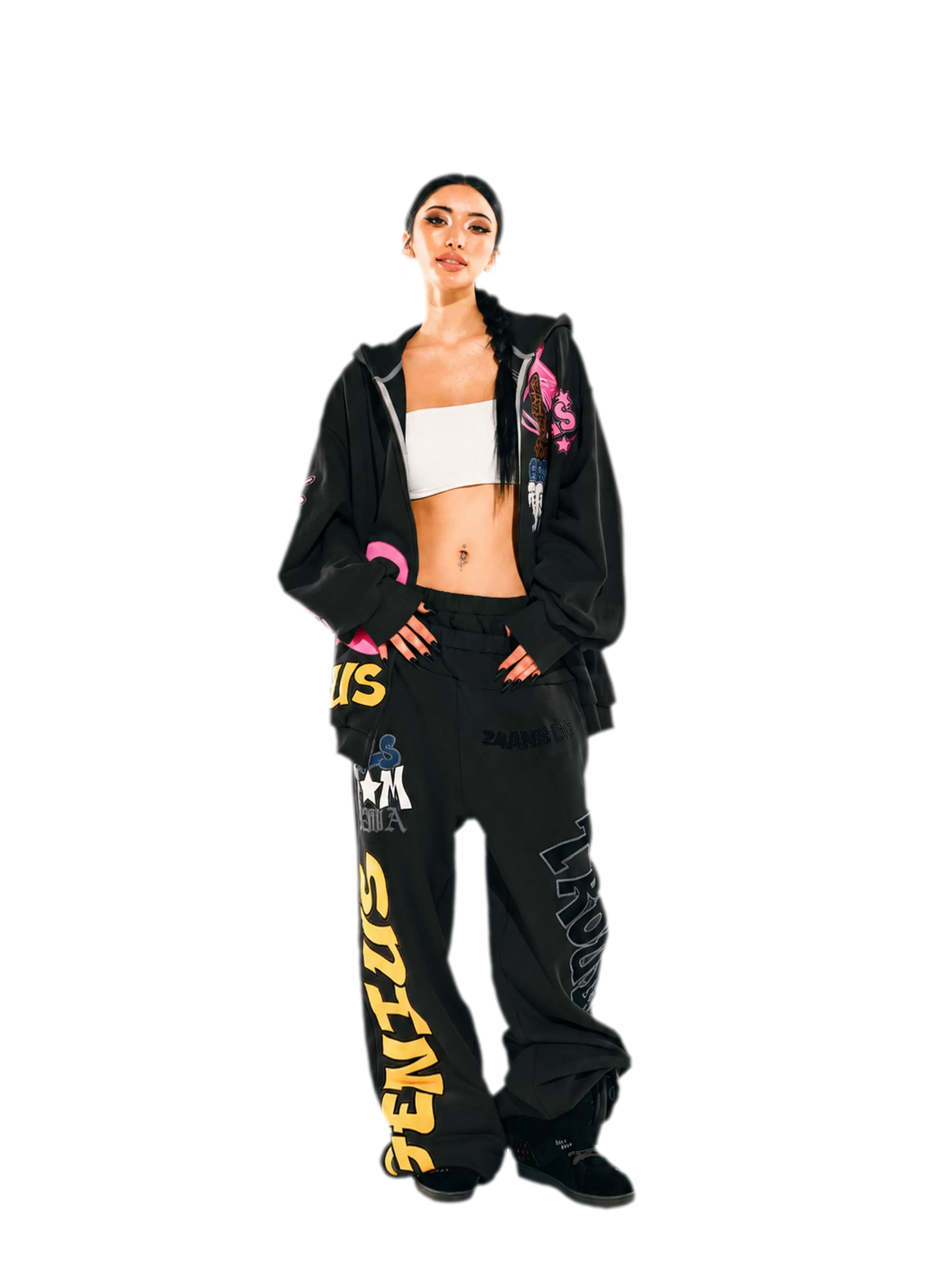 Appliqué Oversize Hoodie Pants Set