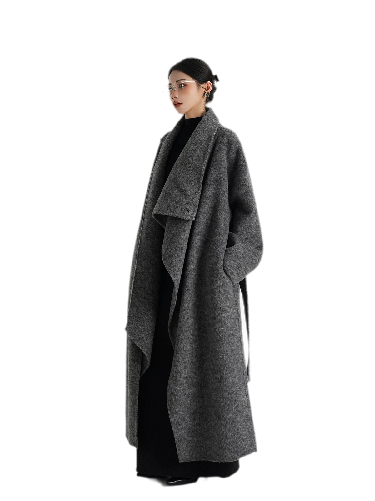 Cashmere Wrap Longline Wool Coat