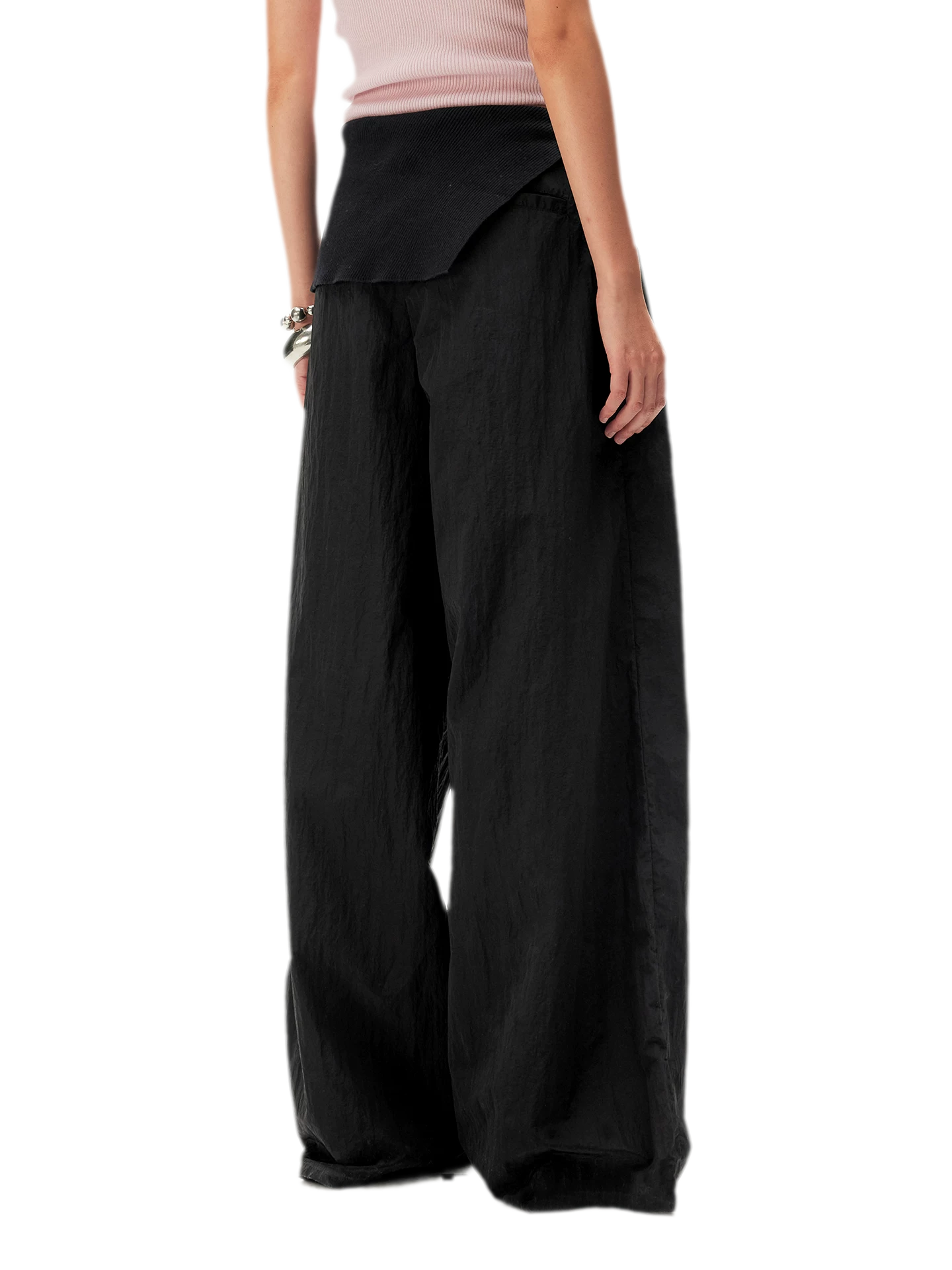 Asymmetric Wide-Leg Pants