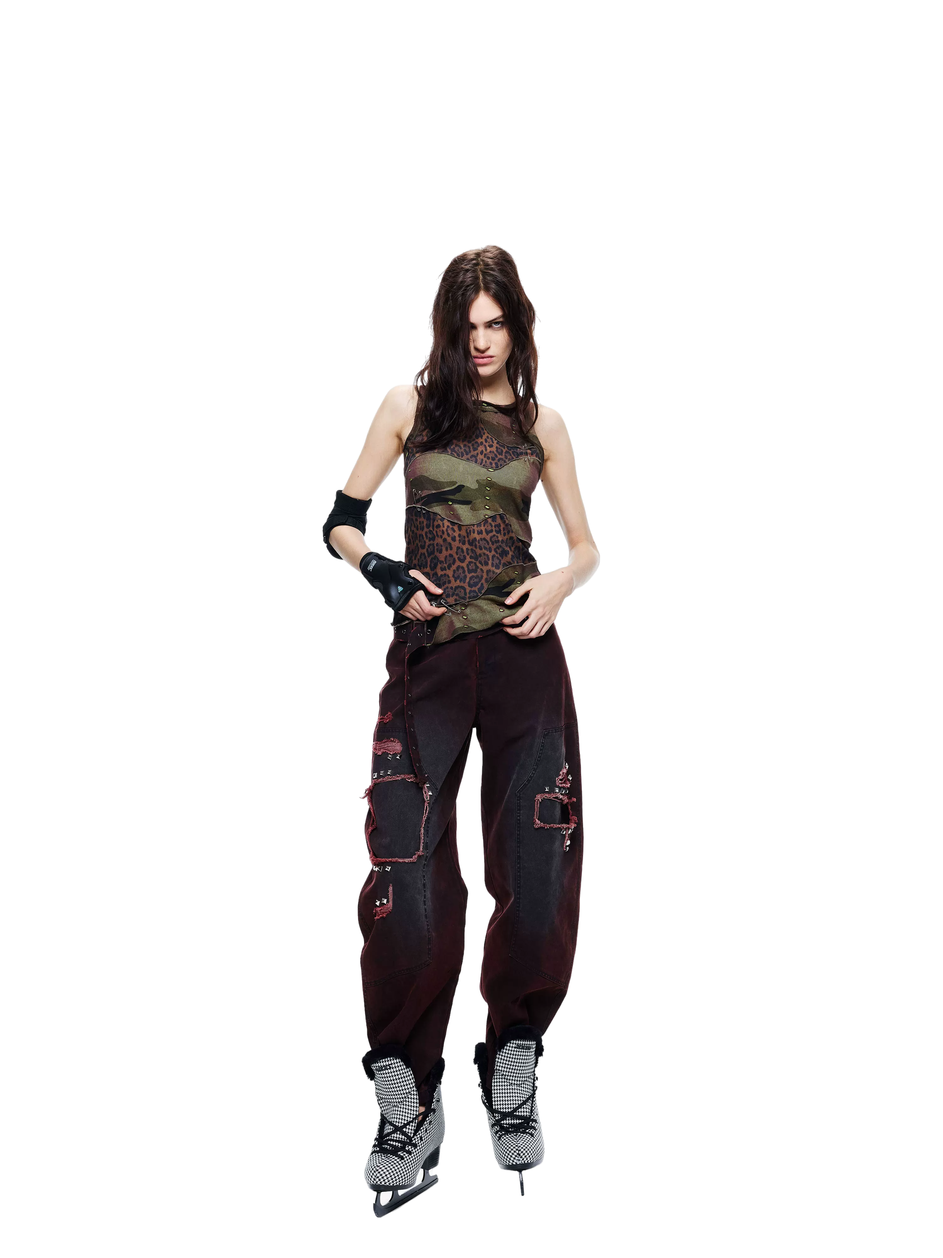 Lightweight Patchwork Leopard Camouflage Tank Top