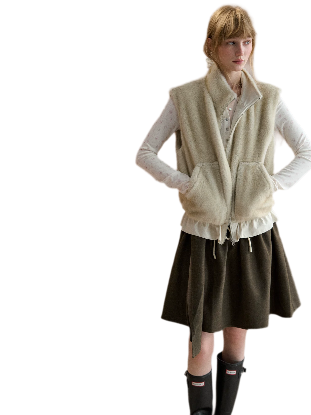 Reversible Plush Stand-Collar Vest