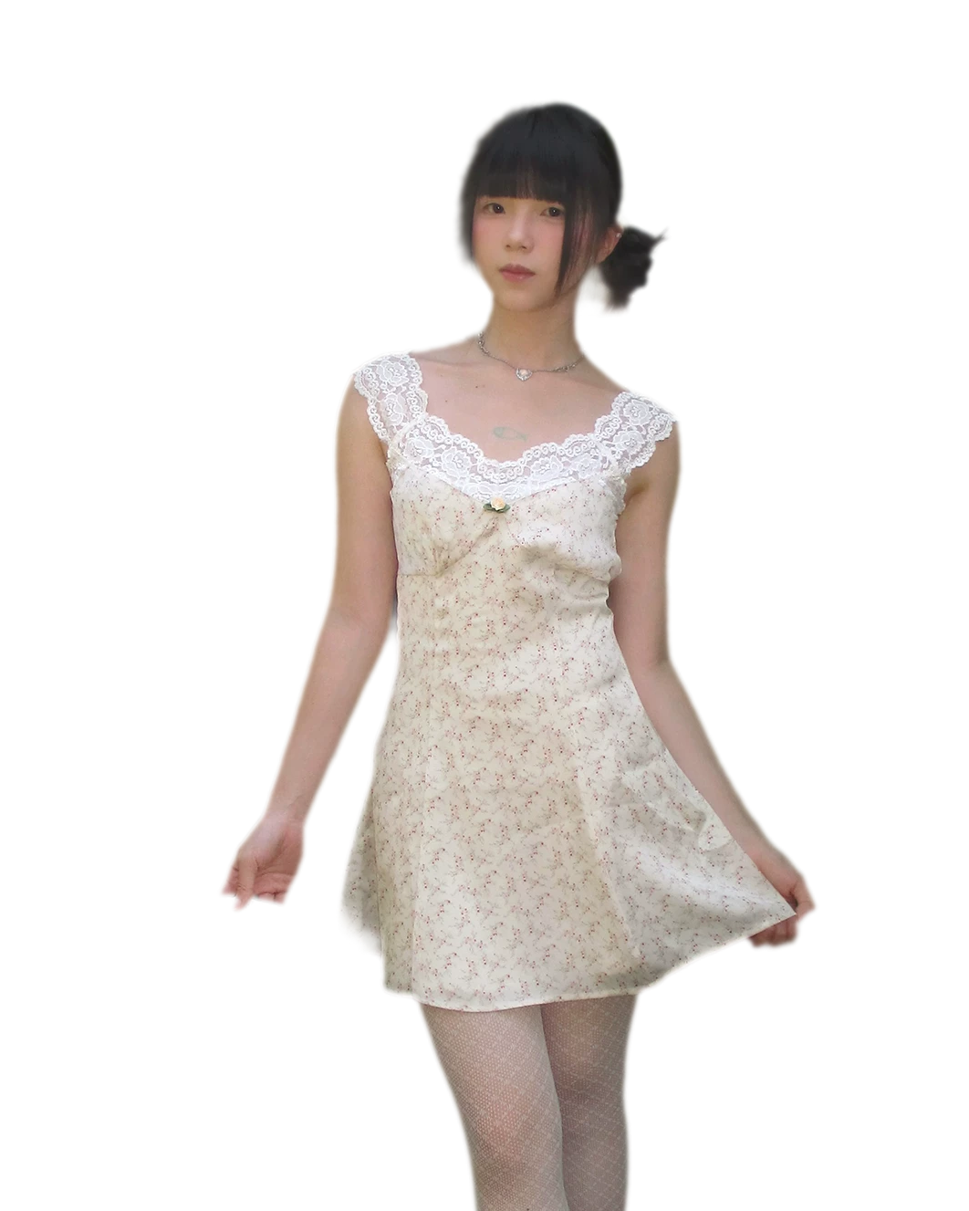 Vintage Leopard Lace Splice A-Line Dress
