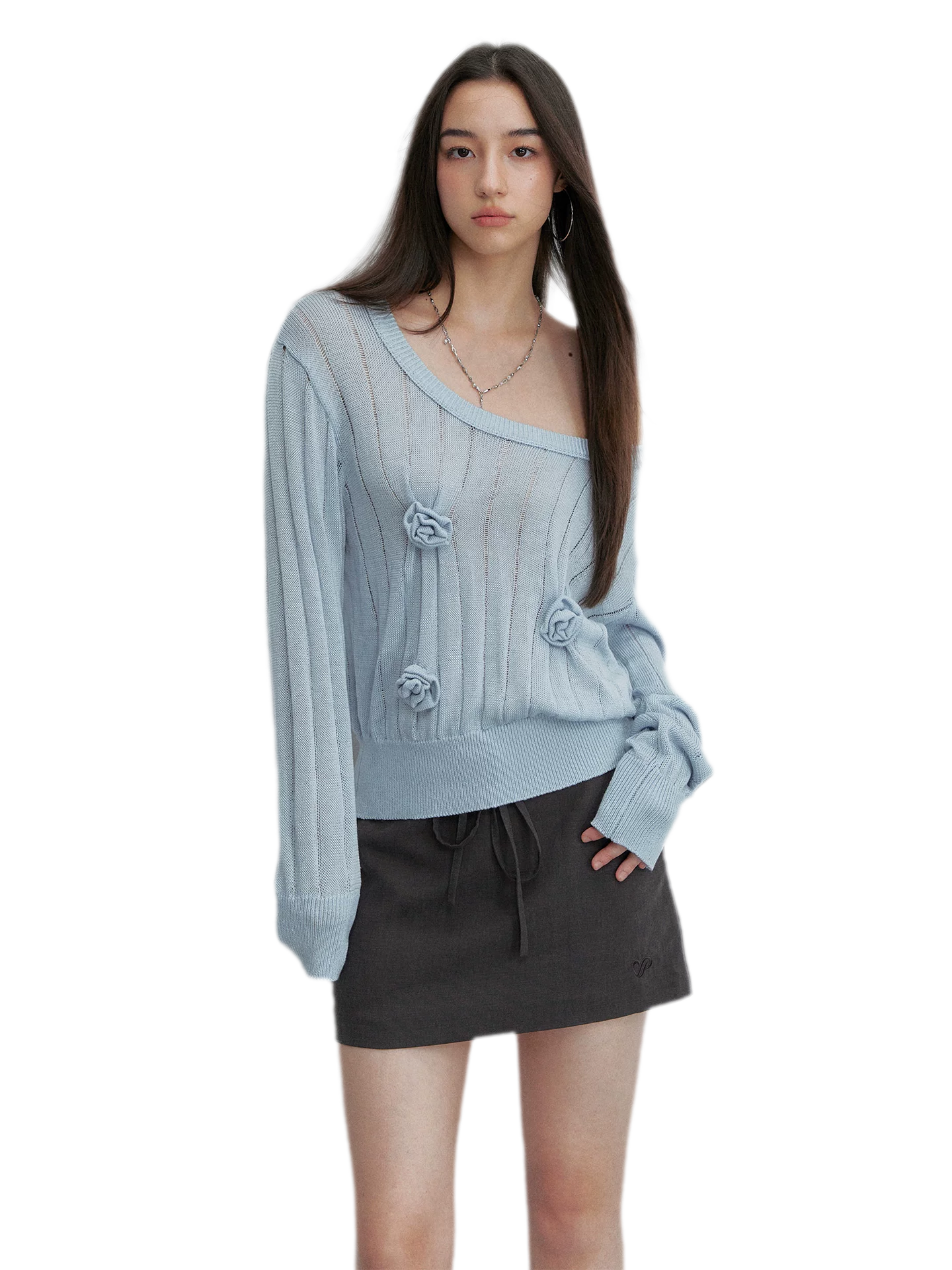 Asymmetric Flower Knit