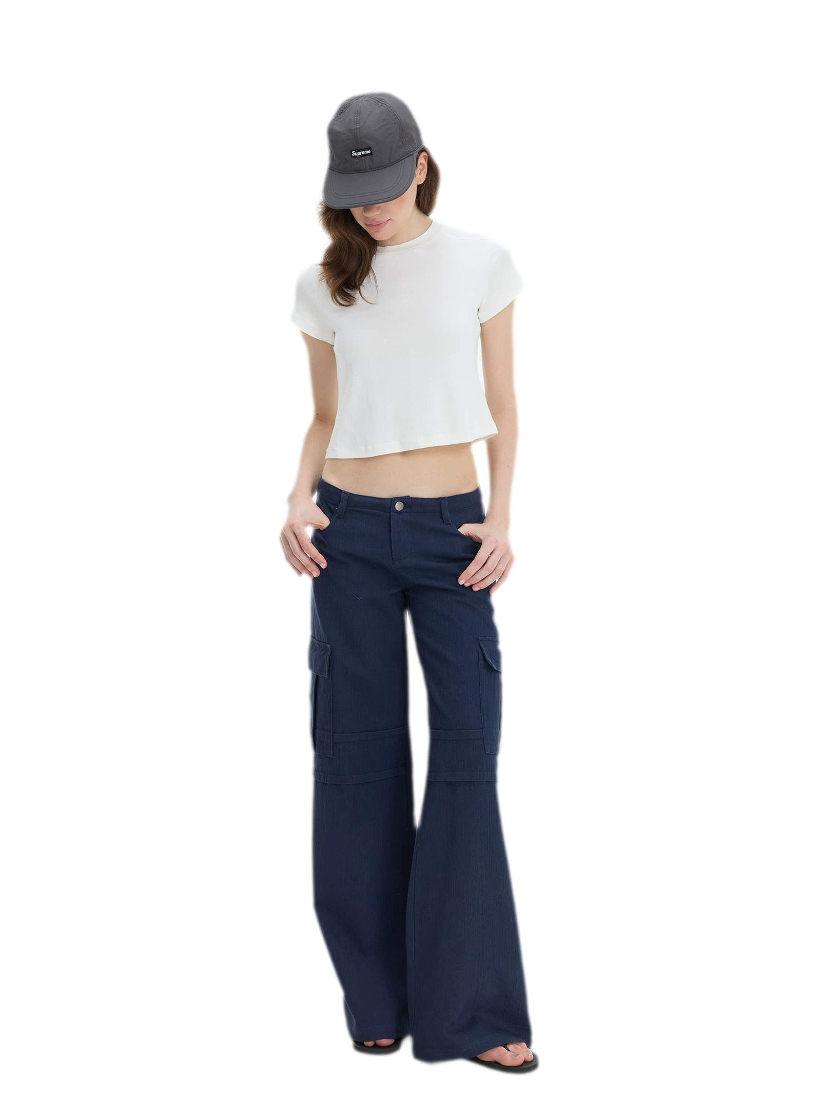 Stretch Cropped Crew-Neck T-Shirt