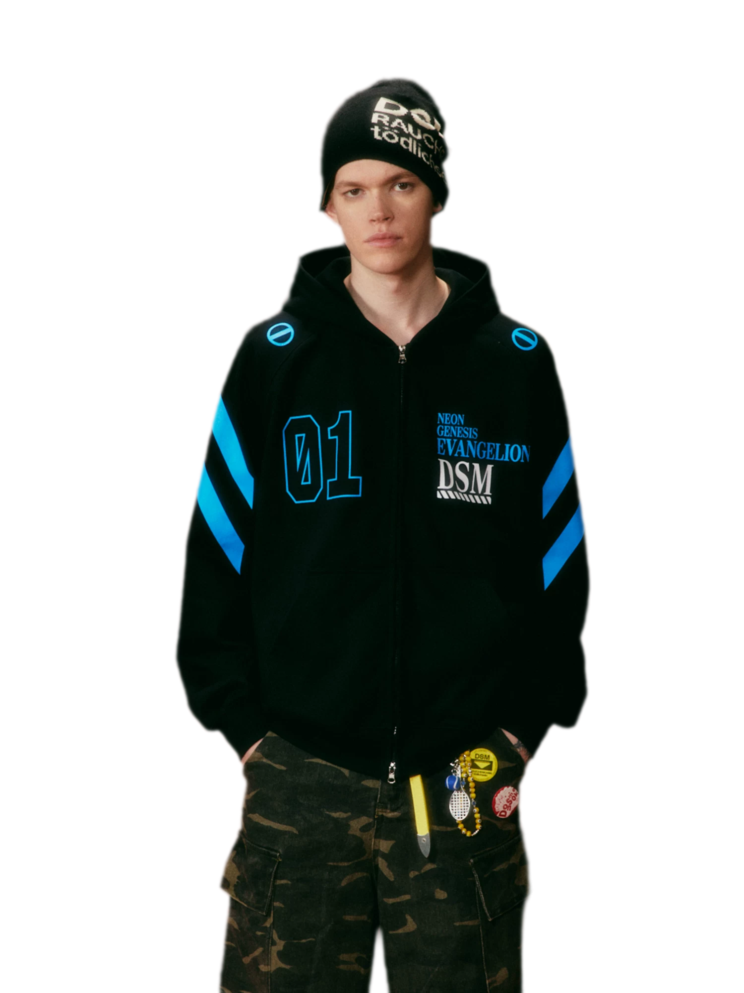 Screen-Printed Loose Hooded Sweatshirt