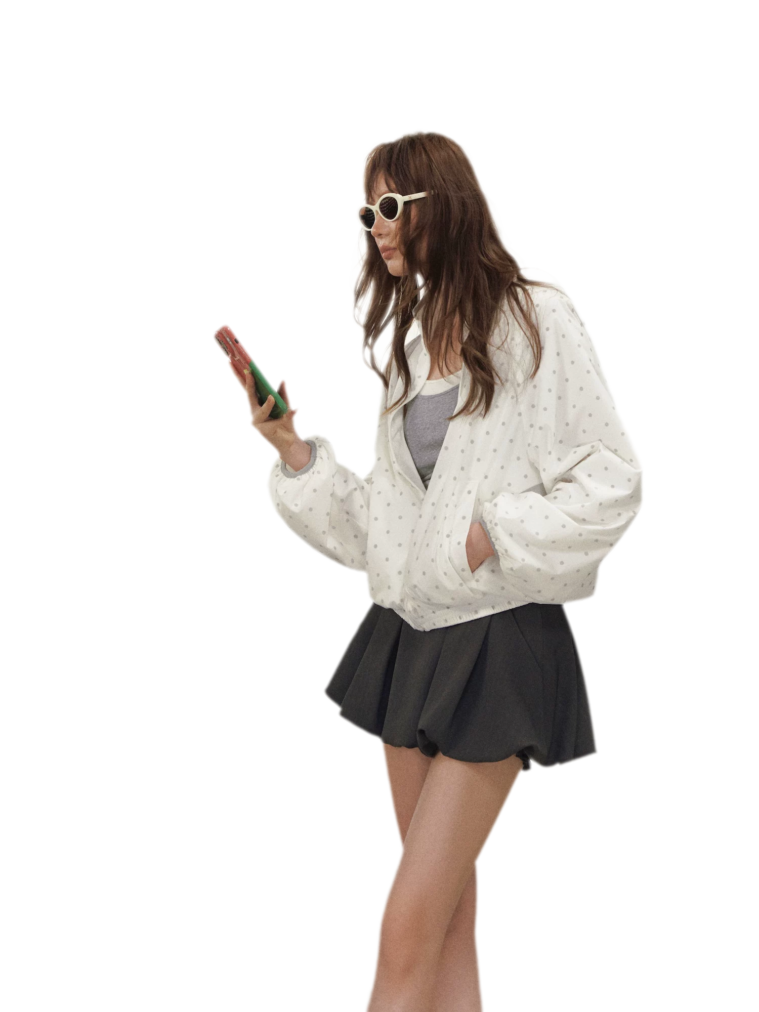 Polka Dot Collar Jacket
