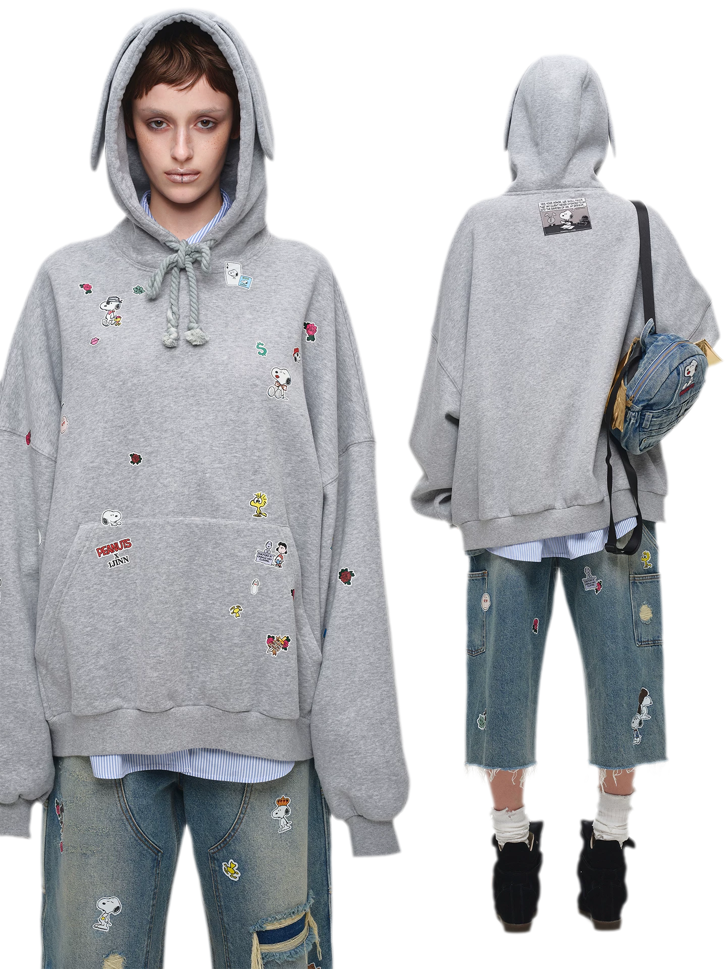 Washed Distressed Cropped Jeans