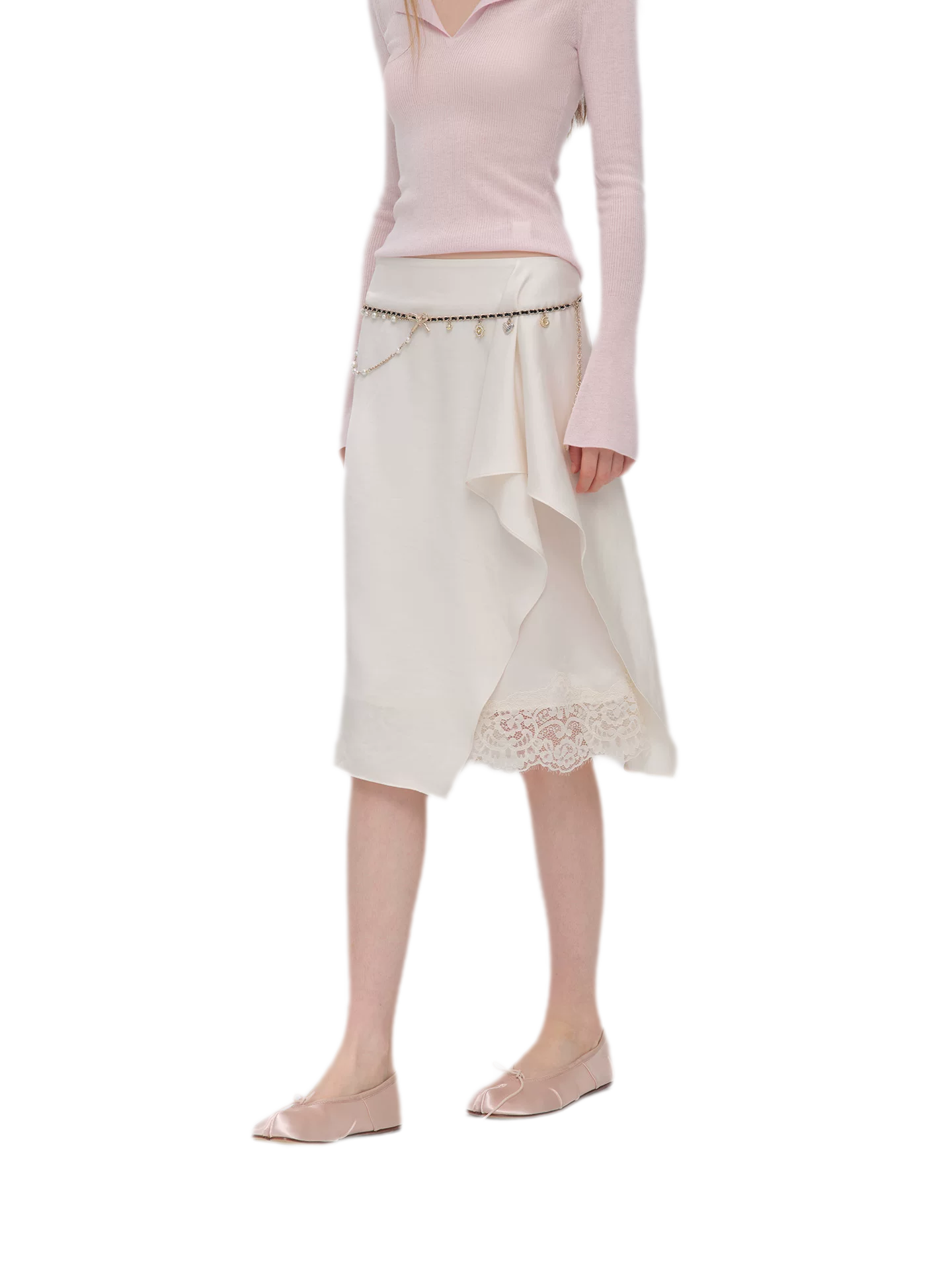 Silky Draped A-Line Skirt