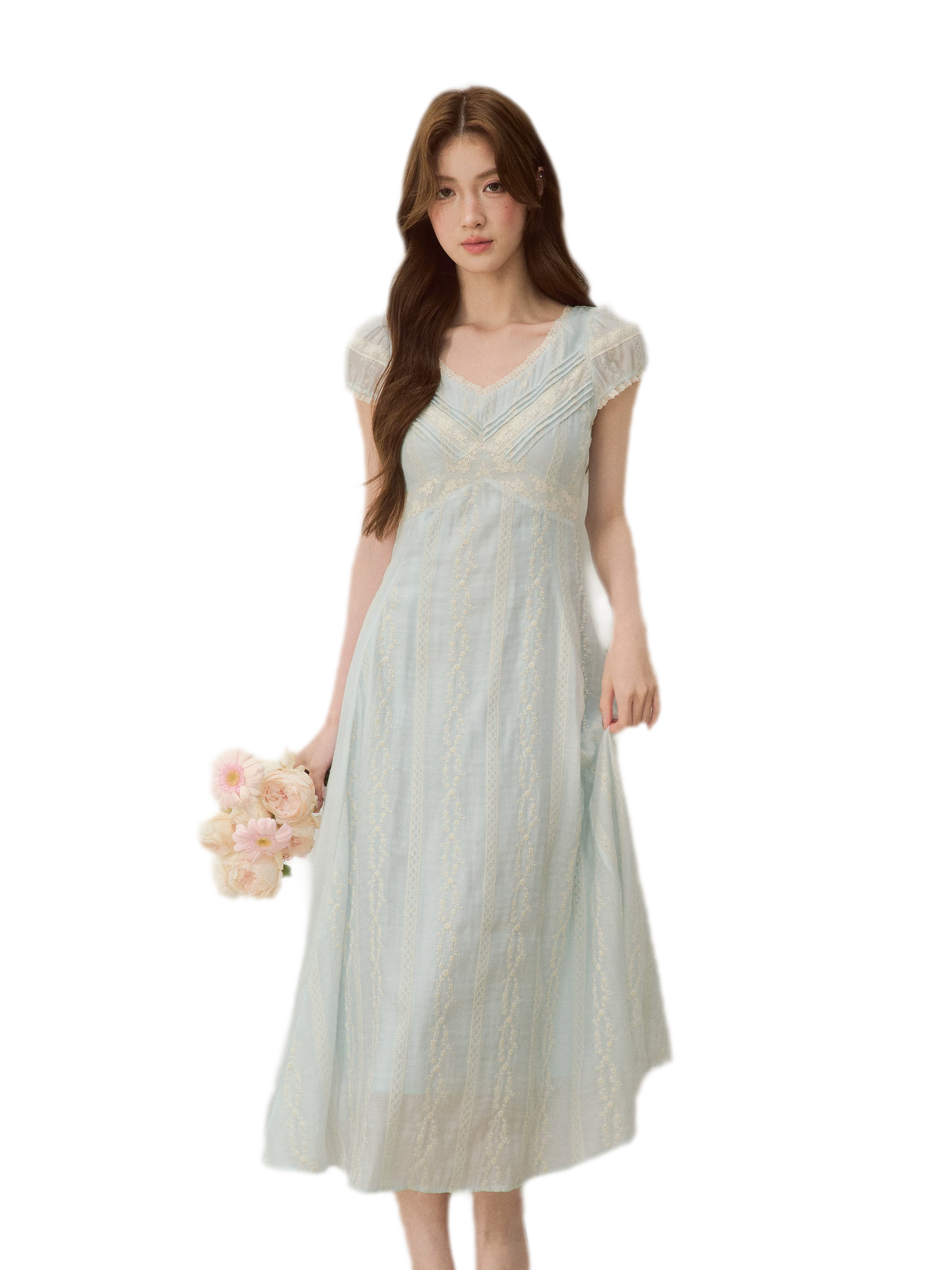Embroidered Waist Dress