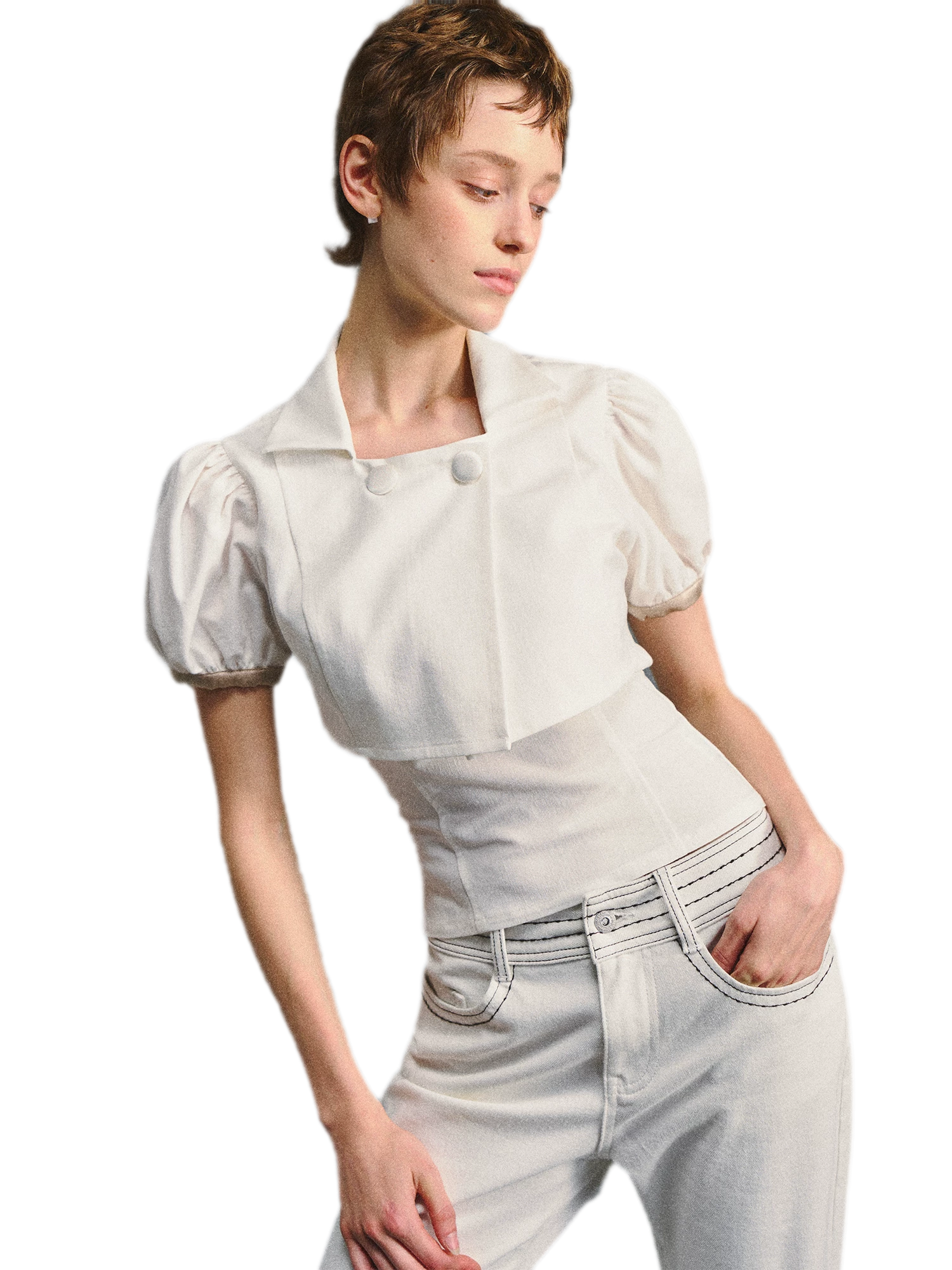 Collared Two-Piece Top