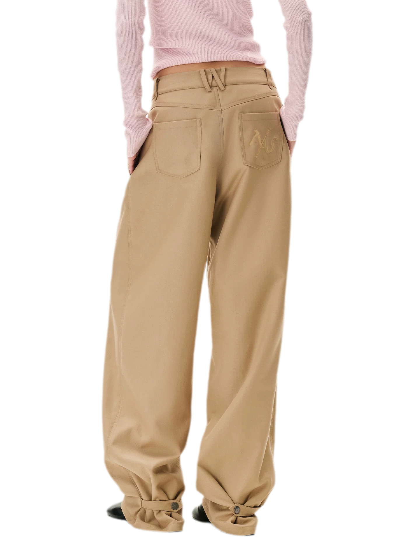 Matte Pleated Wide-Leg Trousers
