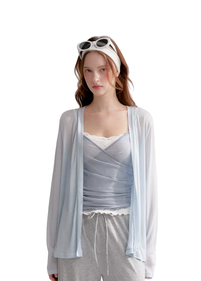 Lyrical Lace Spliced Cross Mesh Camisole Top