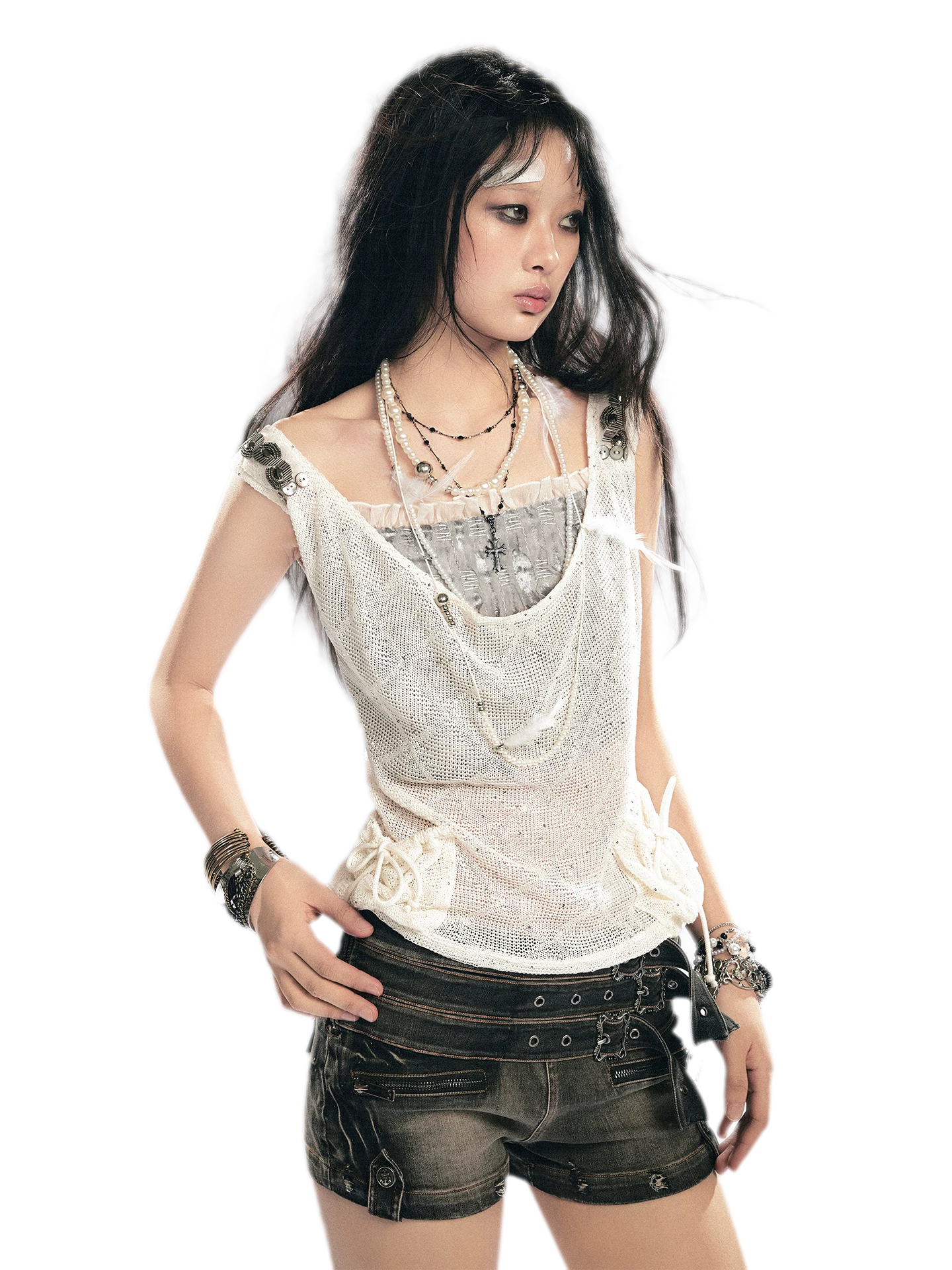 Sequin Lattice Pocket Cami