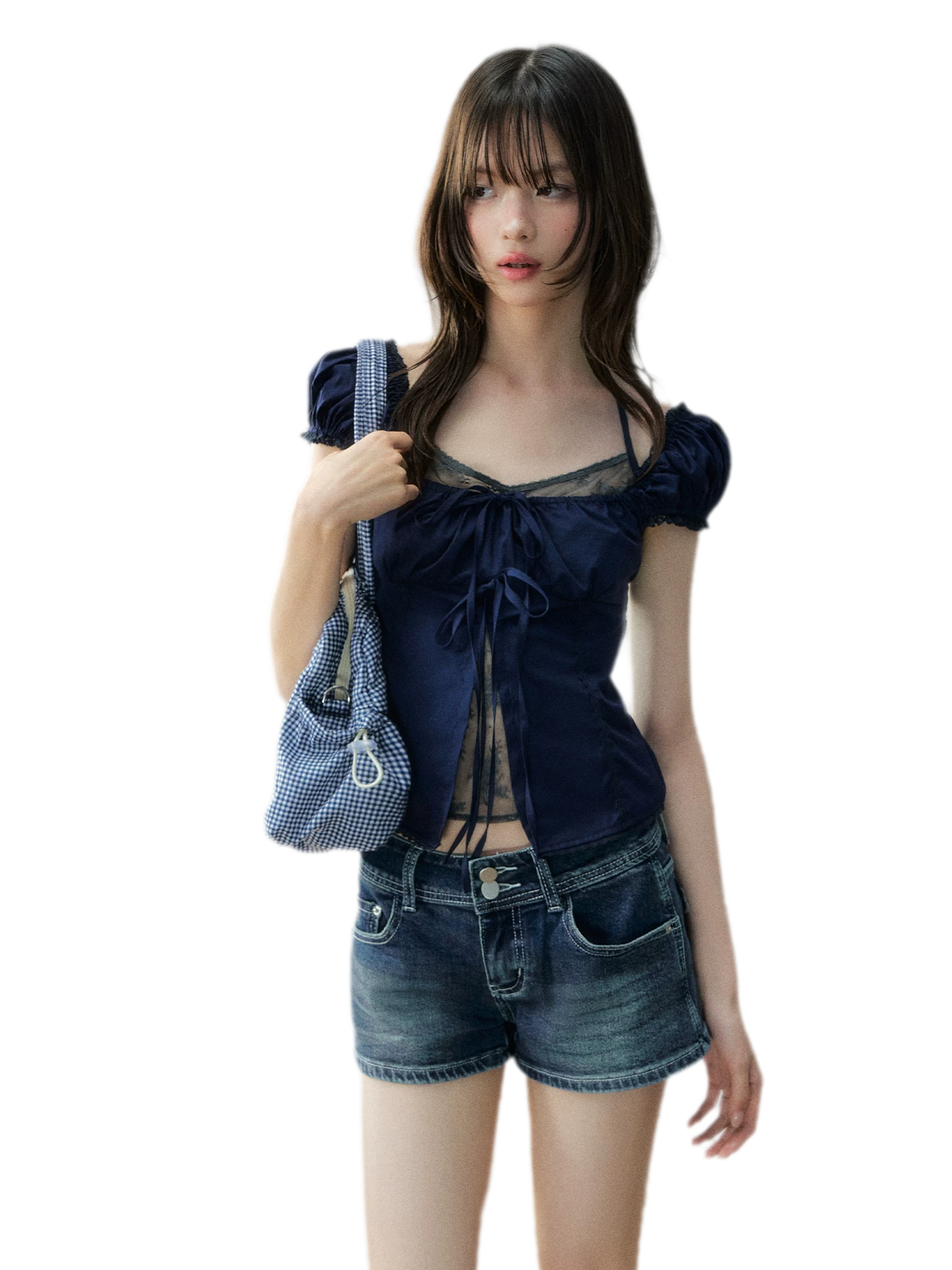 French Lace Puff Blouse