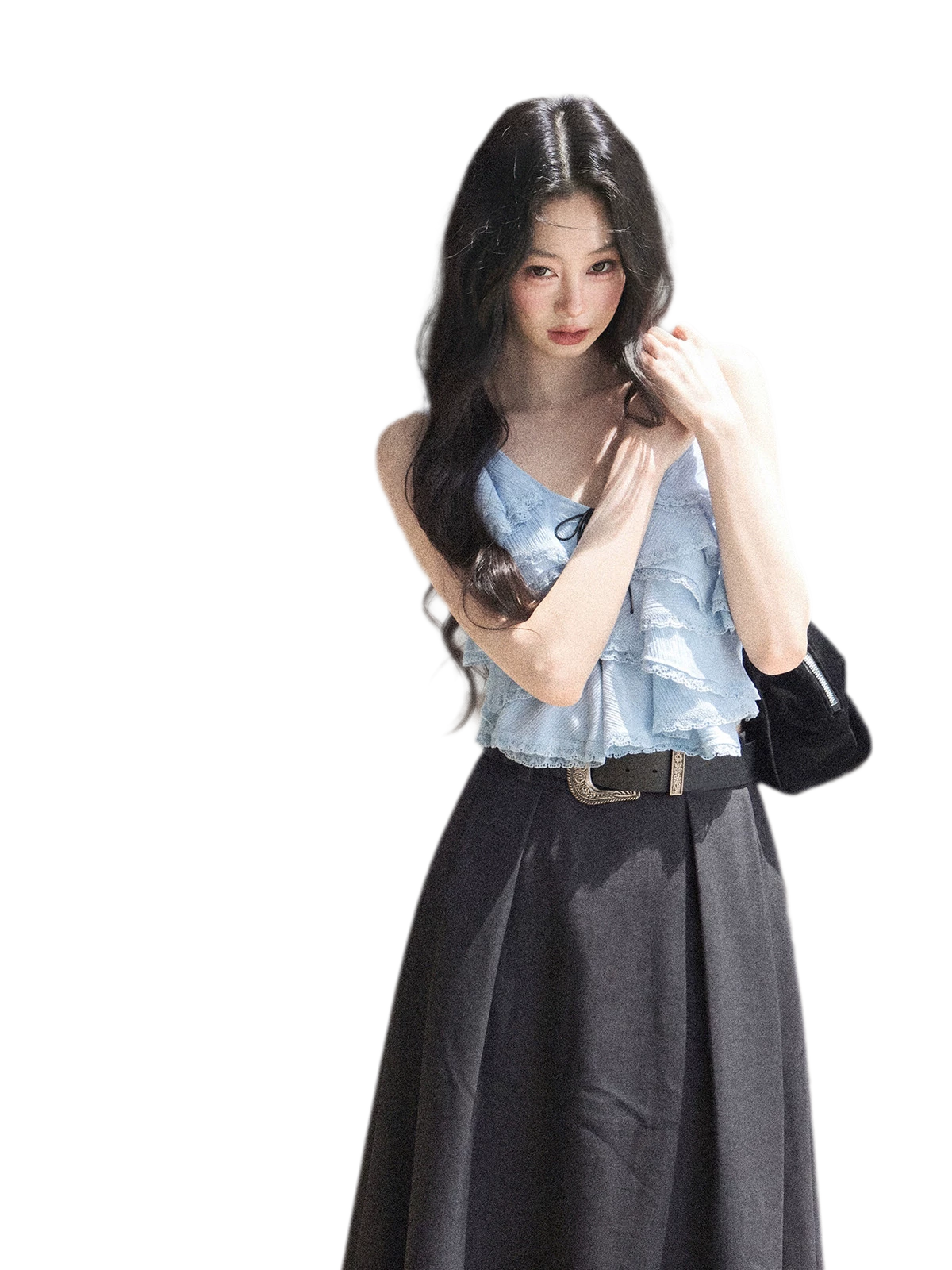 Pleated V-Neck Set