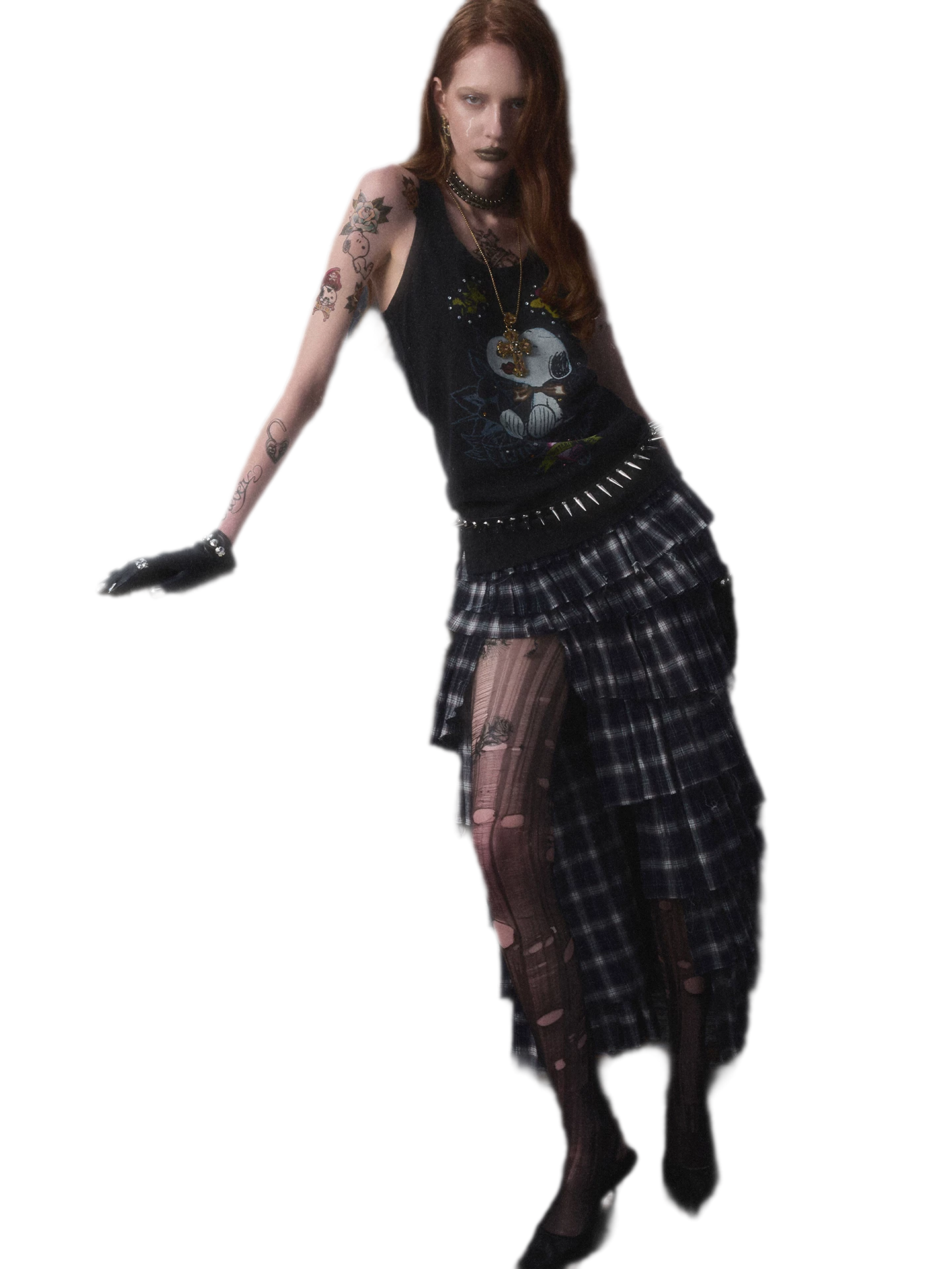 Deconstructed Plaid Cake Skirt