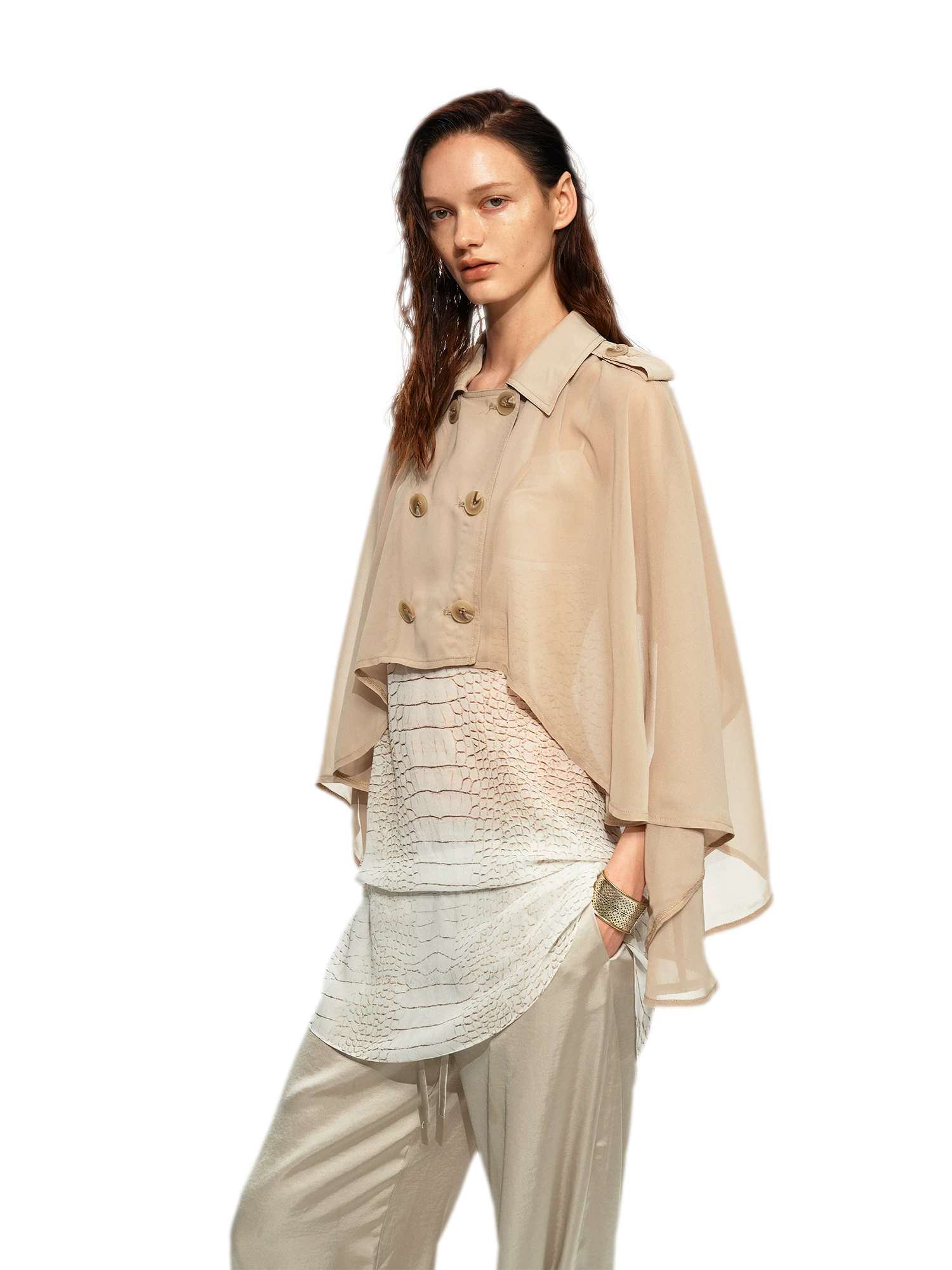 Sheer Trench Cape Top
