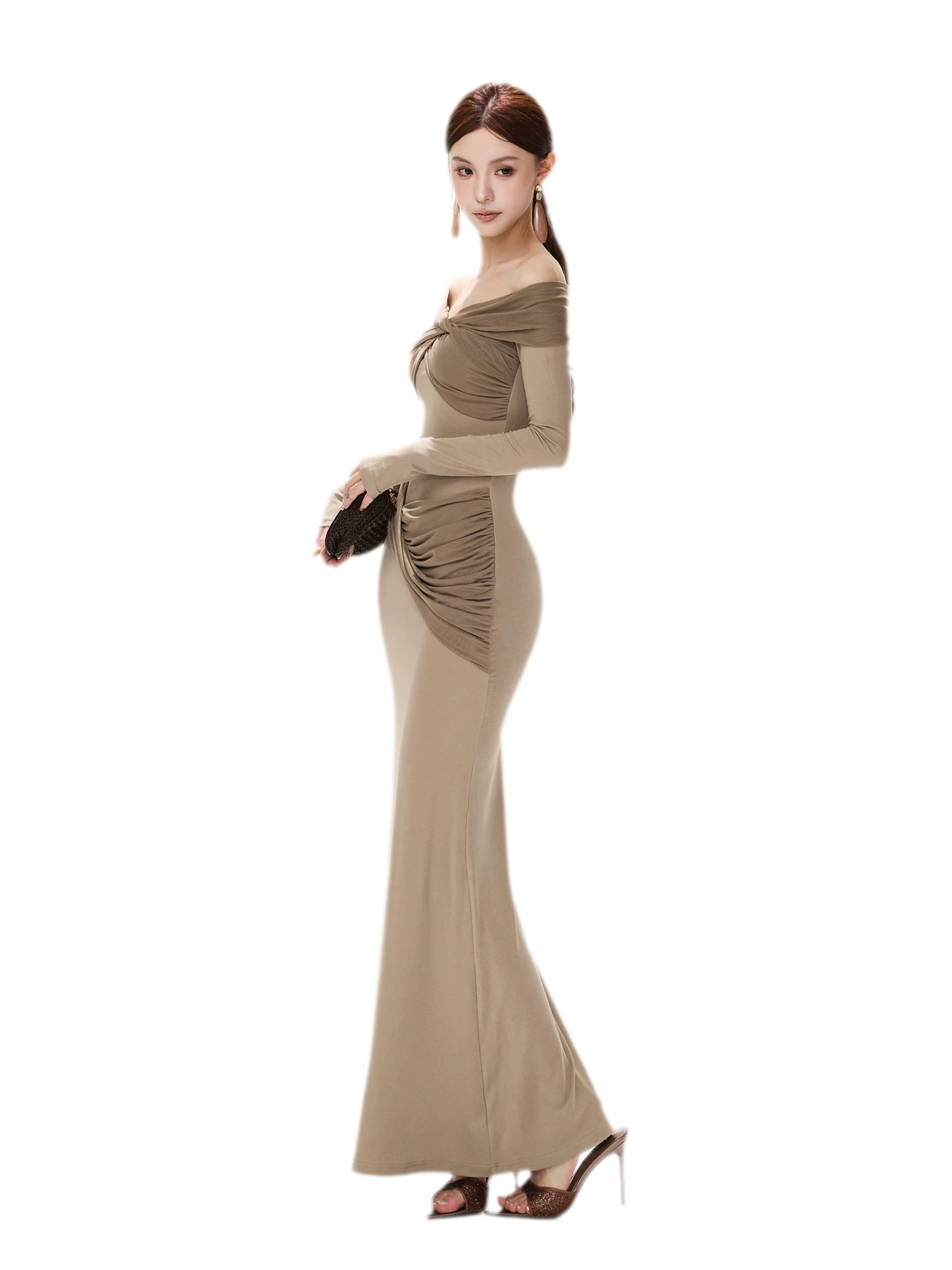 Mesh Twist Mermaid Knit Dress