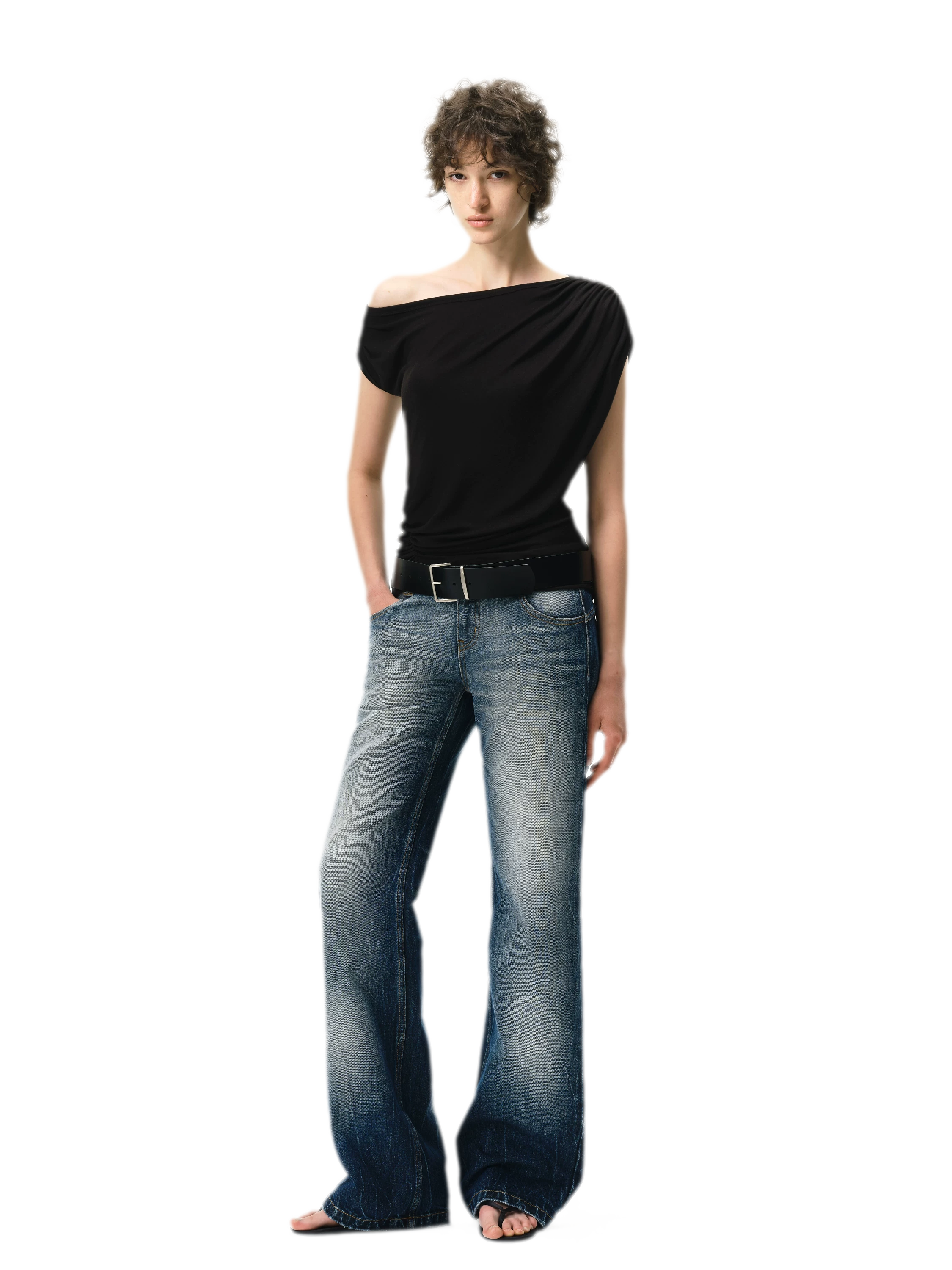 Low-Rise Straight Jeans