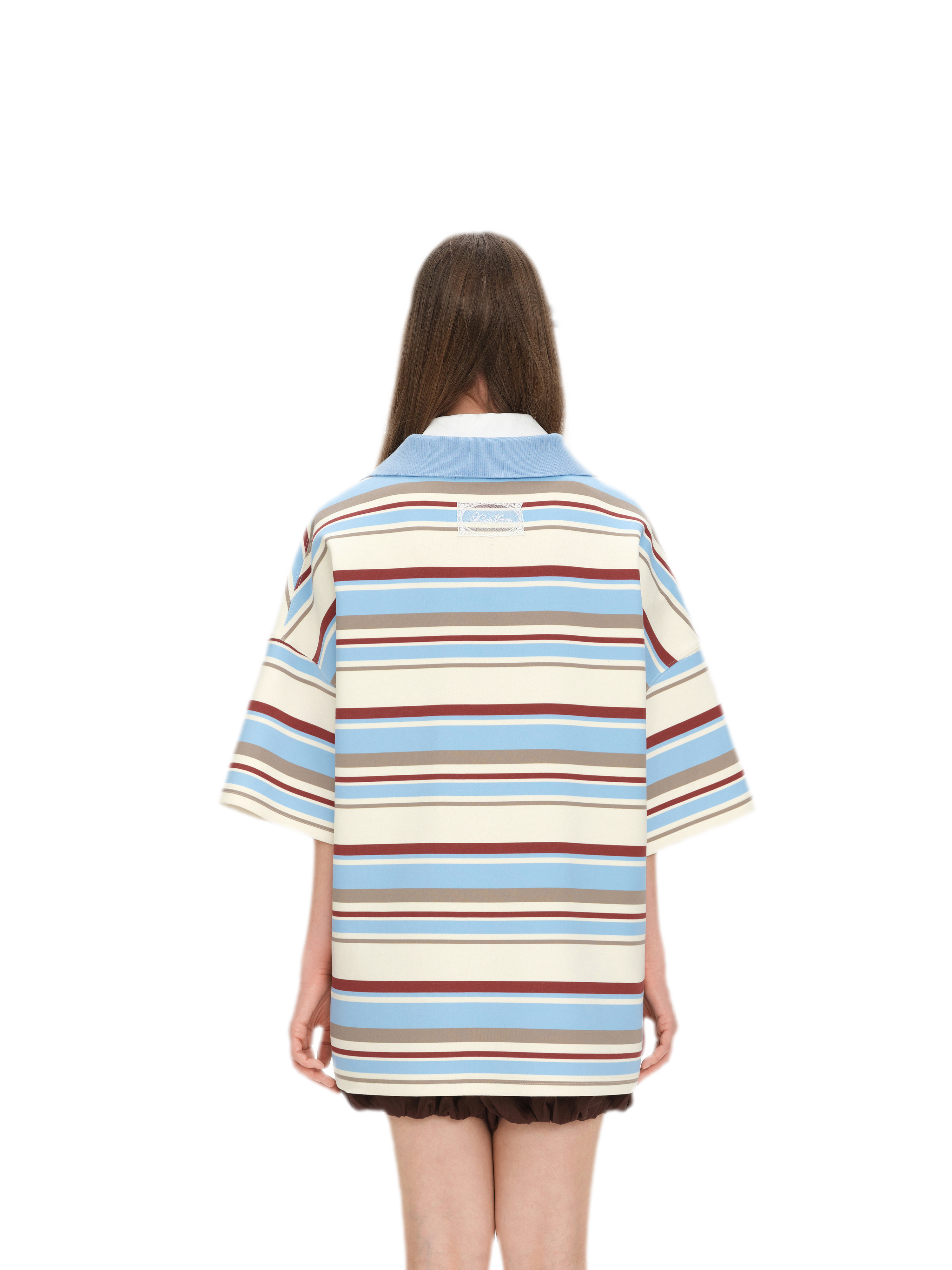 Floral Stripe Polo Tee