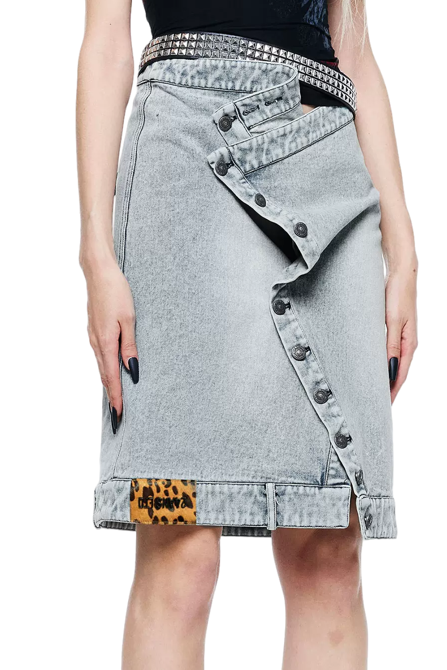 Washed Denim Light Blue Skirt