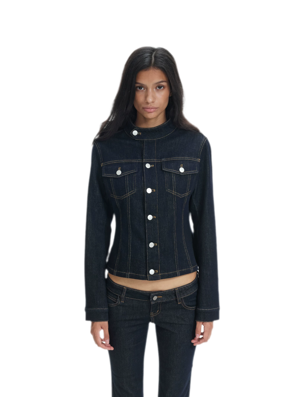 Indigo Waist-Shaping Denim Jacket