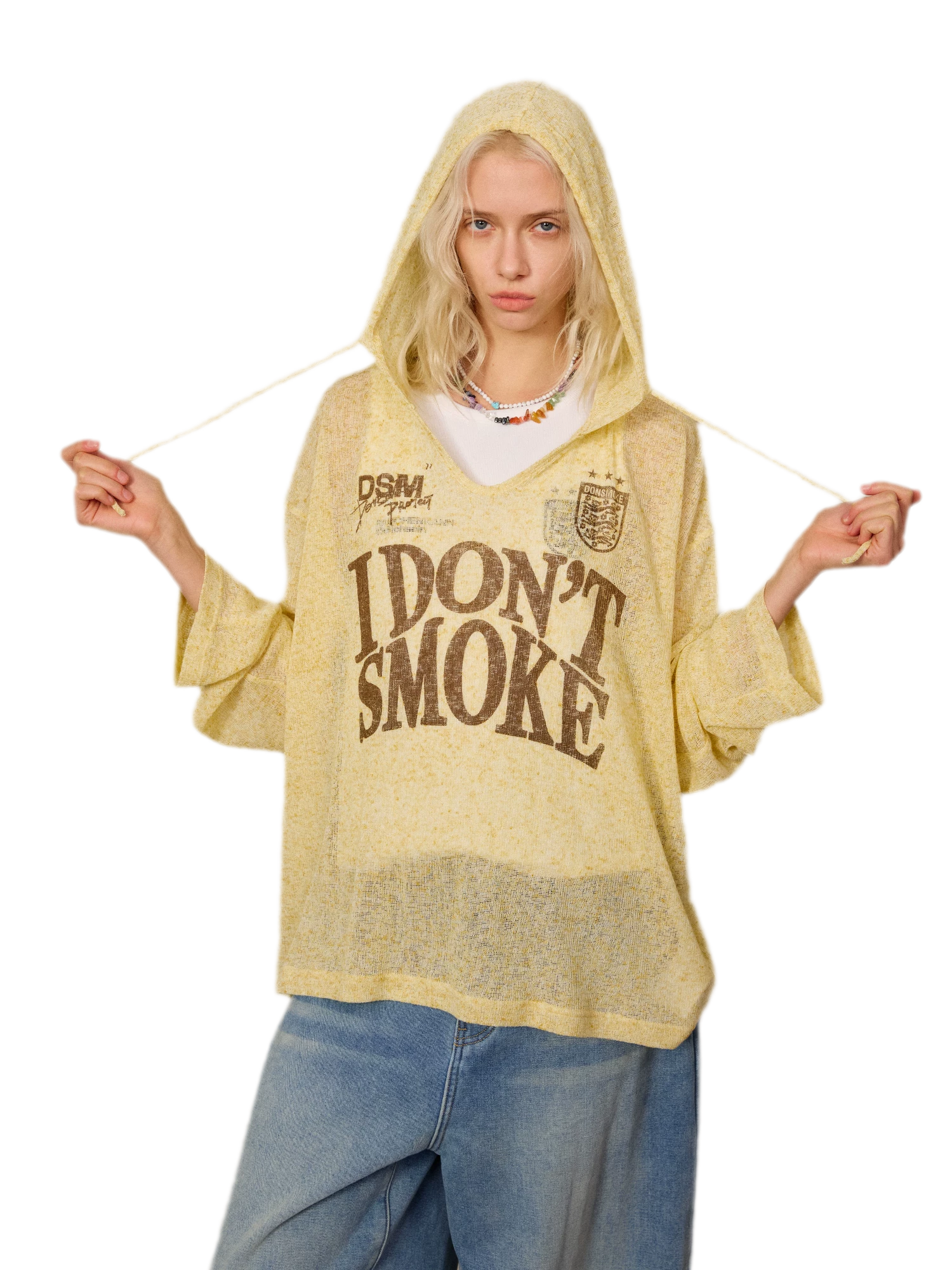 Lightweight Openwork Knit Hoodie