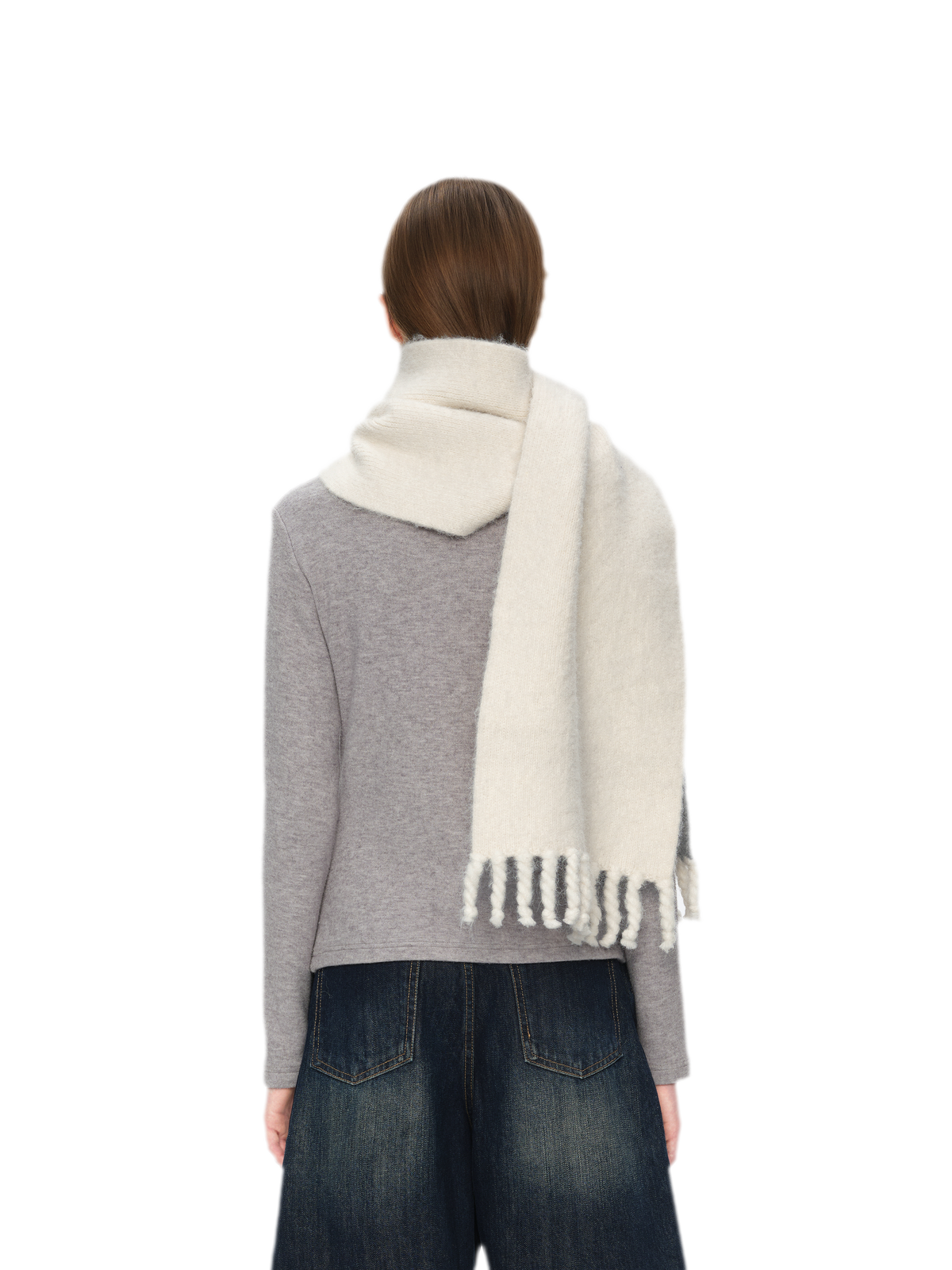 Yarn-Dyed Brushed Fringe Scarf
