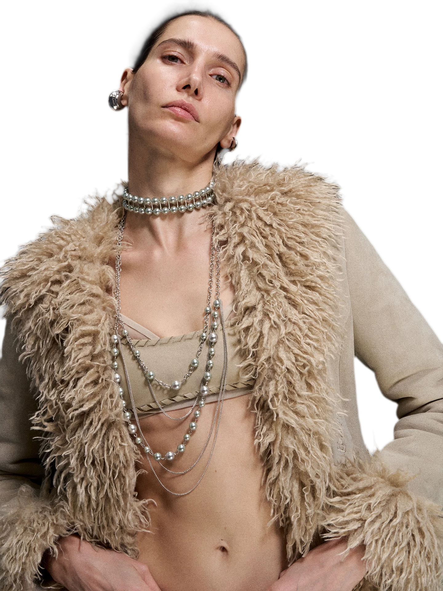 Silver Pearl Layered Necklace