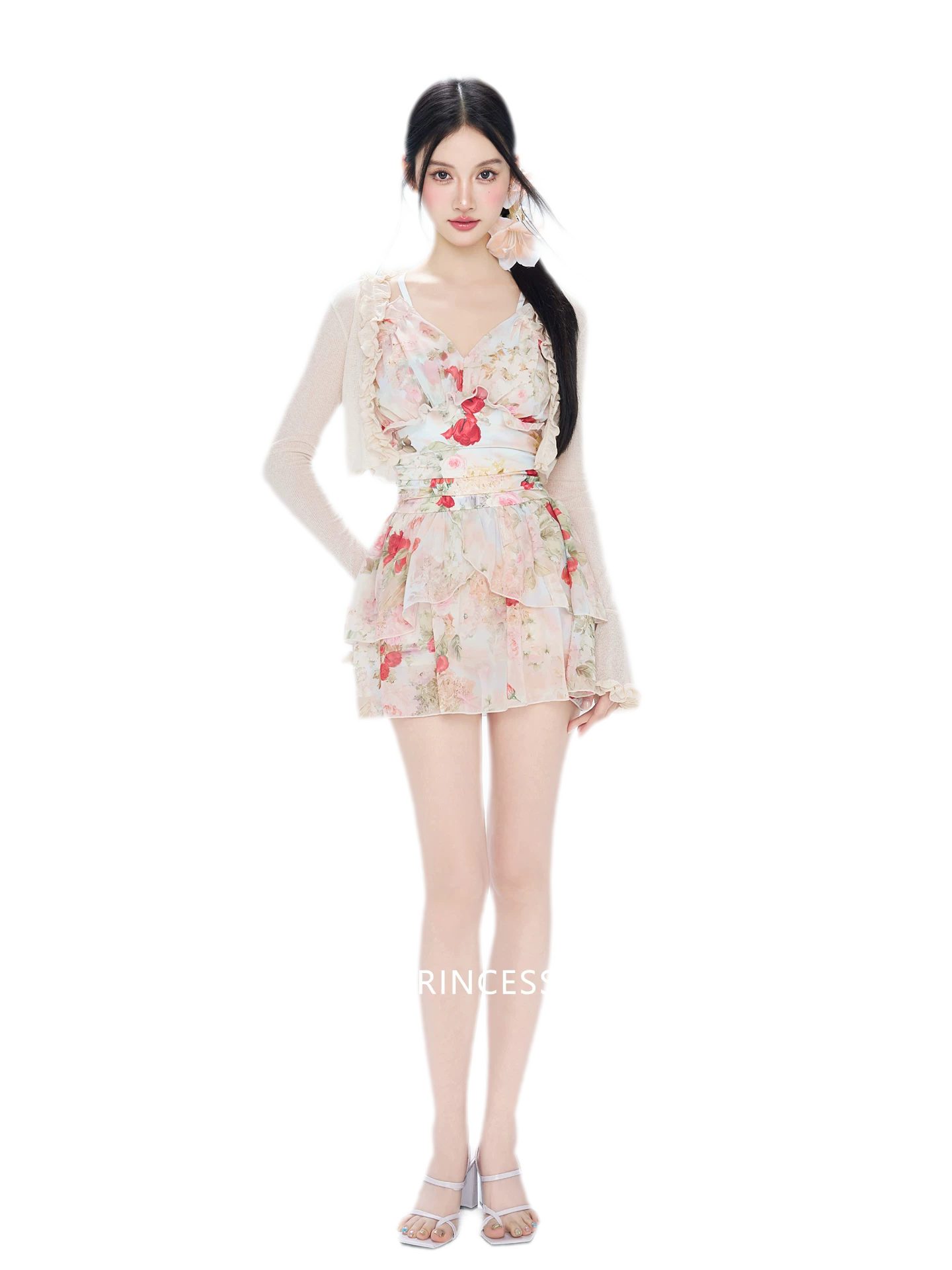 Floral Ruffle Swim Dress
