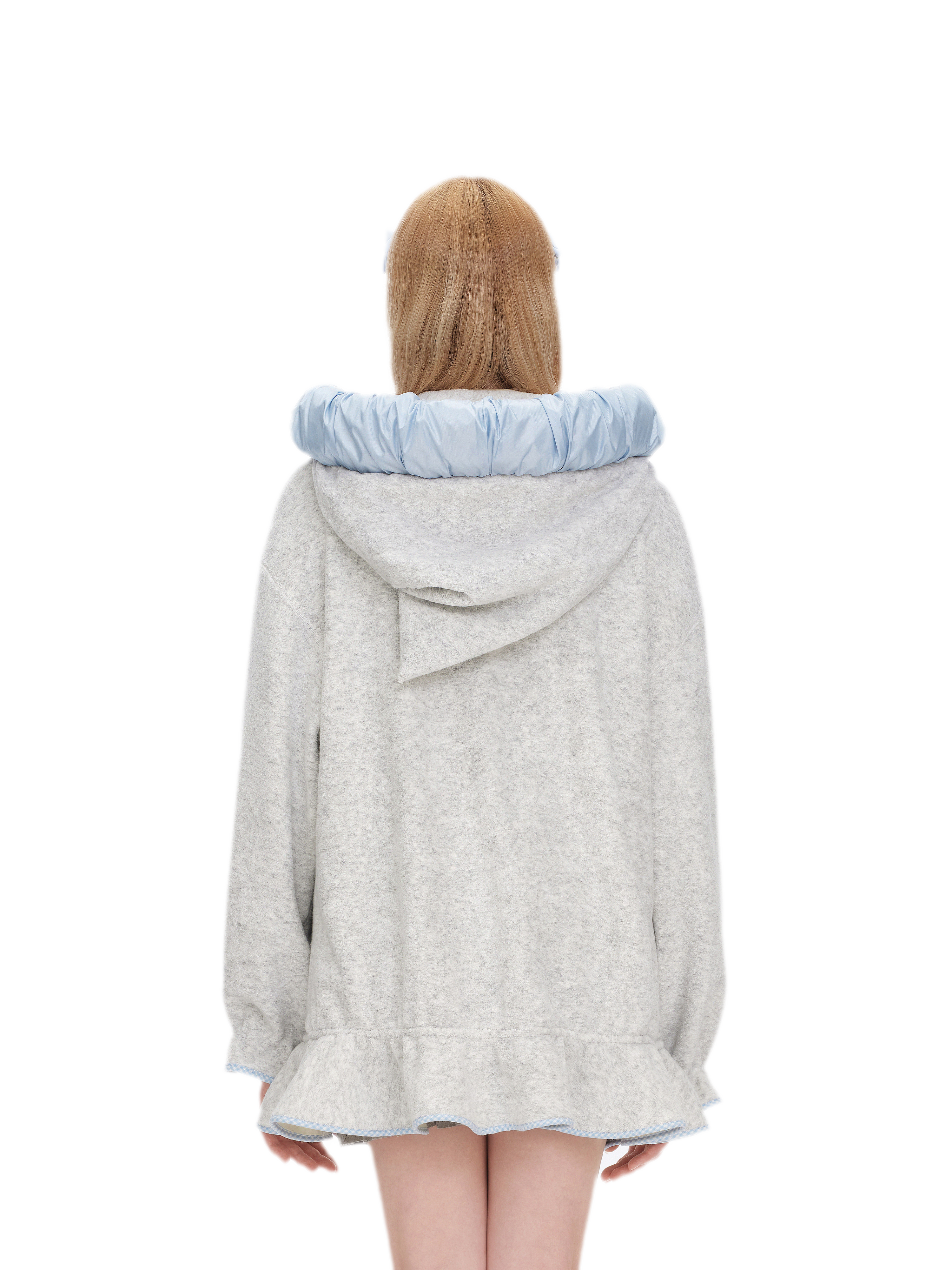Plush Lace-Trimmed Bear Hoodie