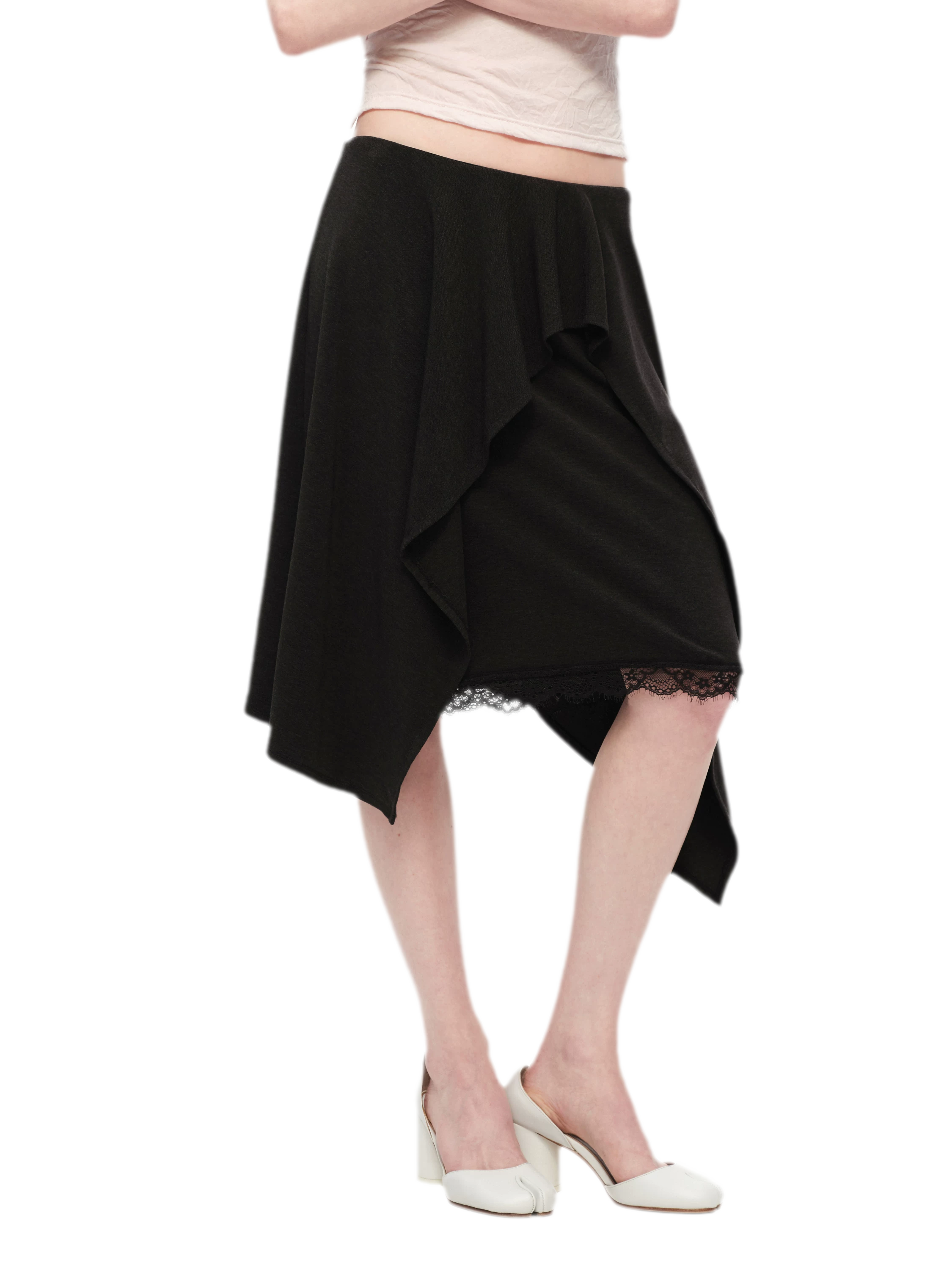 Lyocell Asymmetric Lace Skirt
