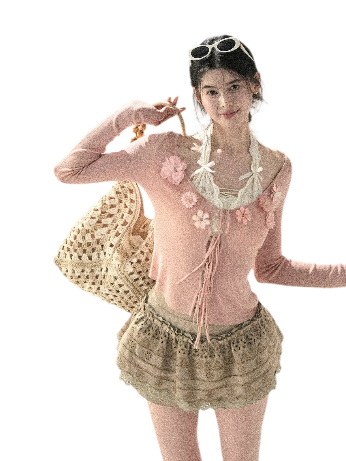 "Private Petals" French-style Sun Protection Cardigan