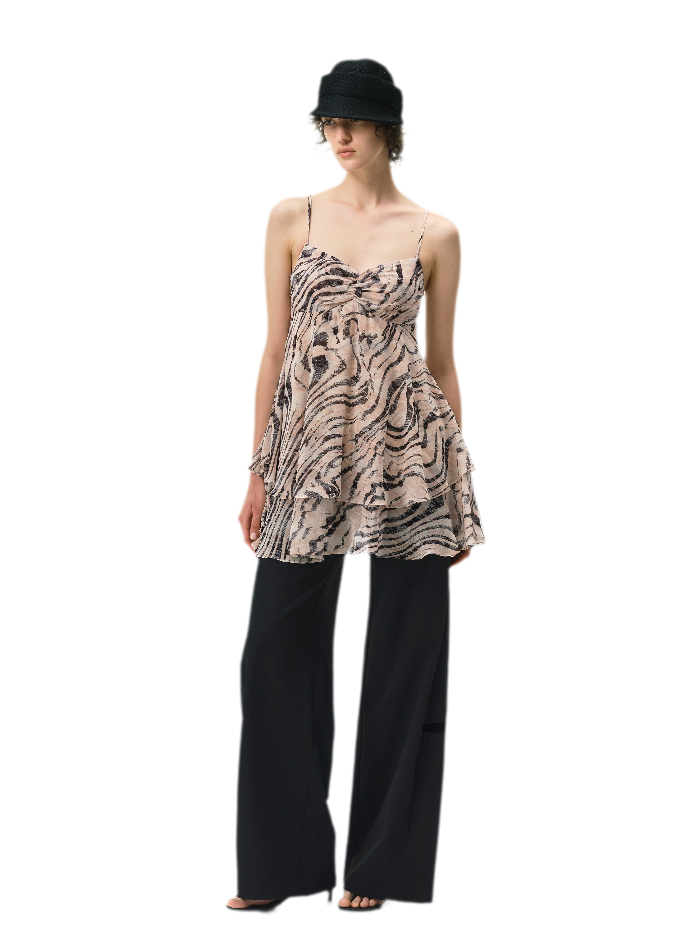 Zebra V-Neck Cami Dress