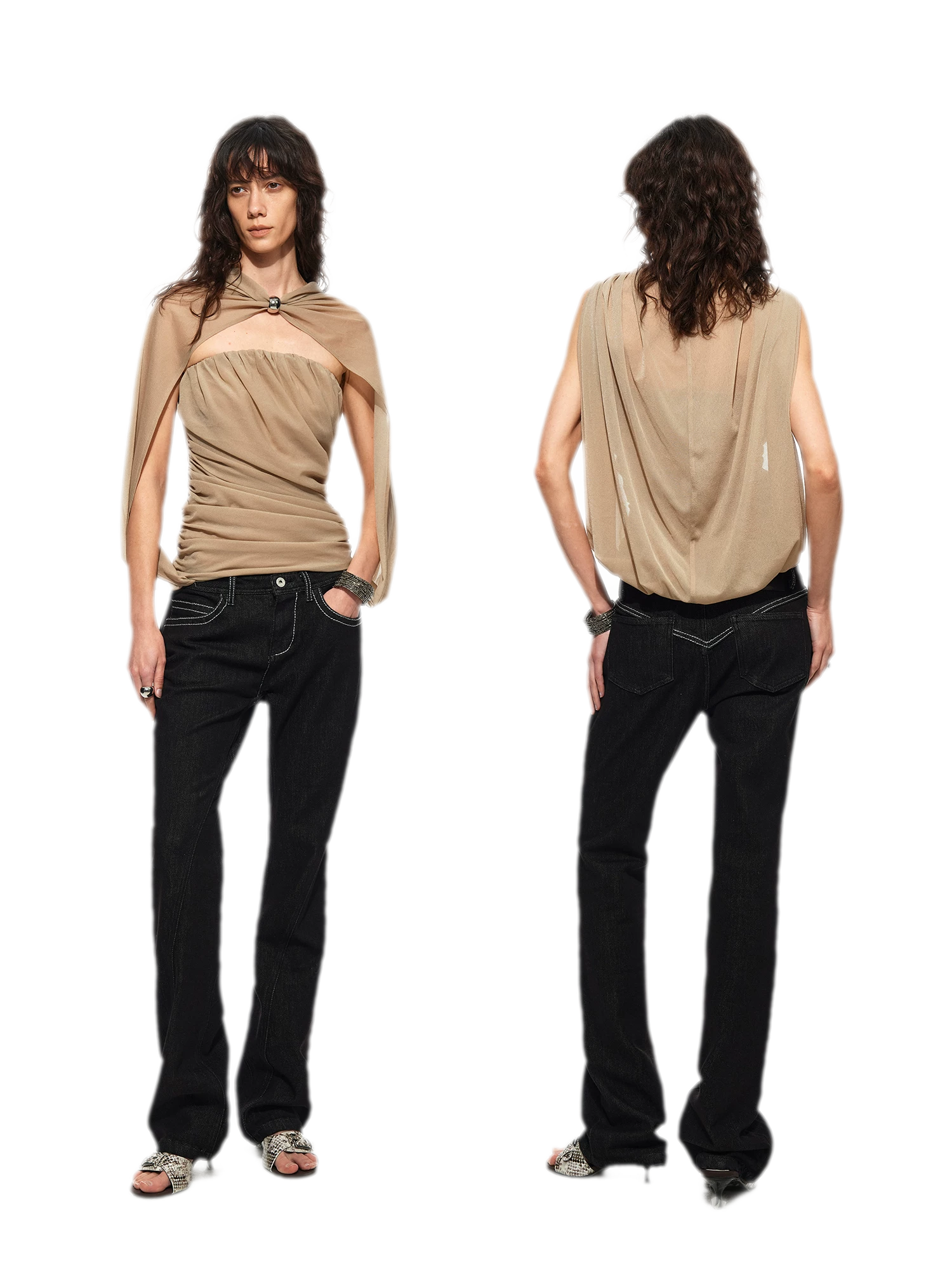 Cape Layer Bustier Top