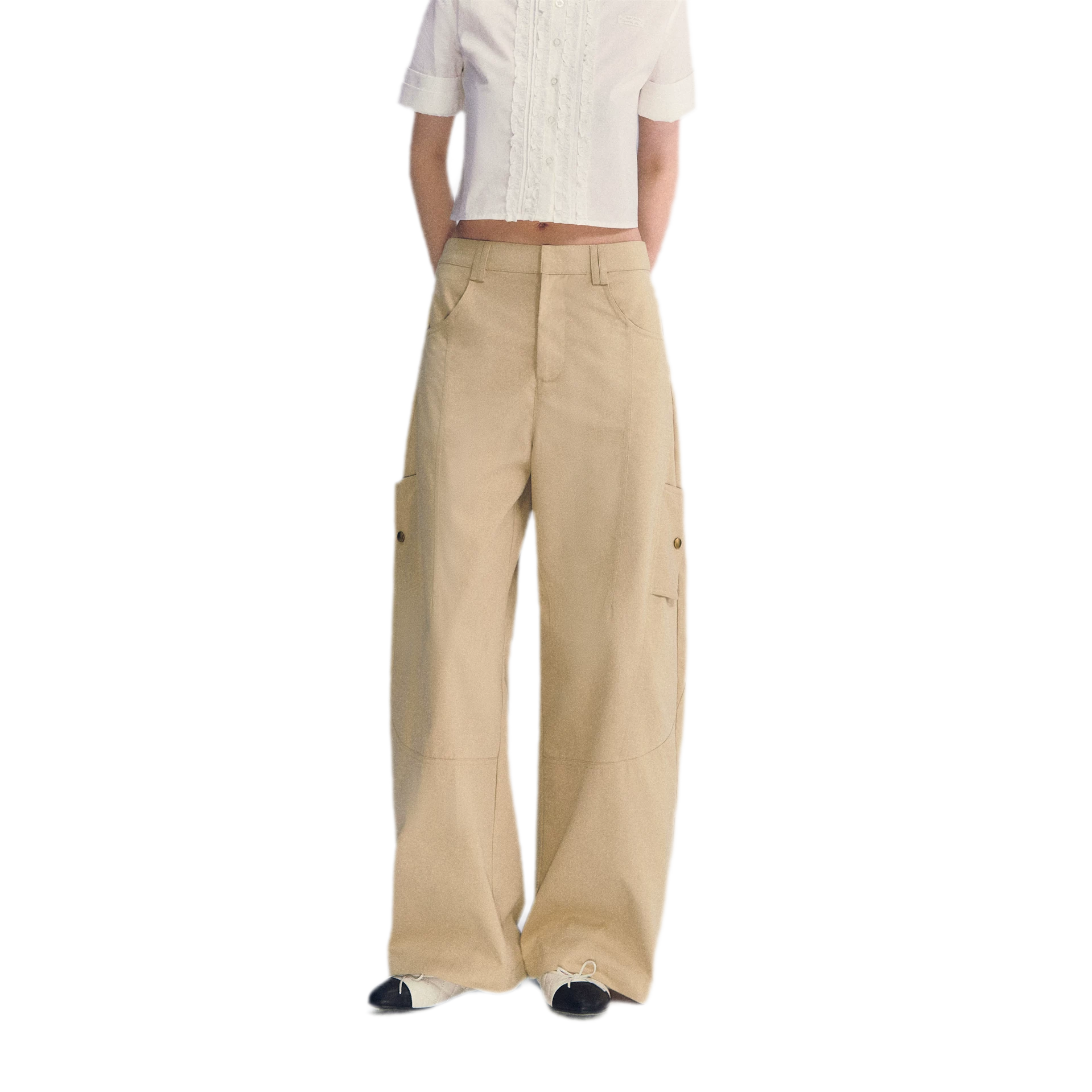 Deconstructed Curved Cargo Pants