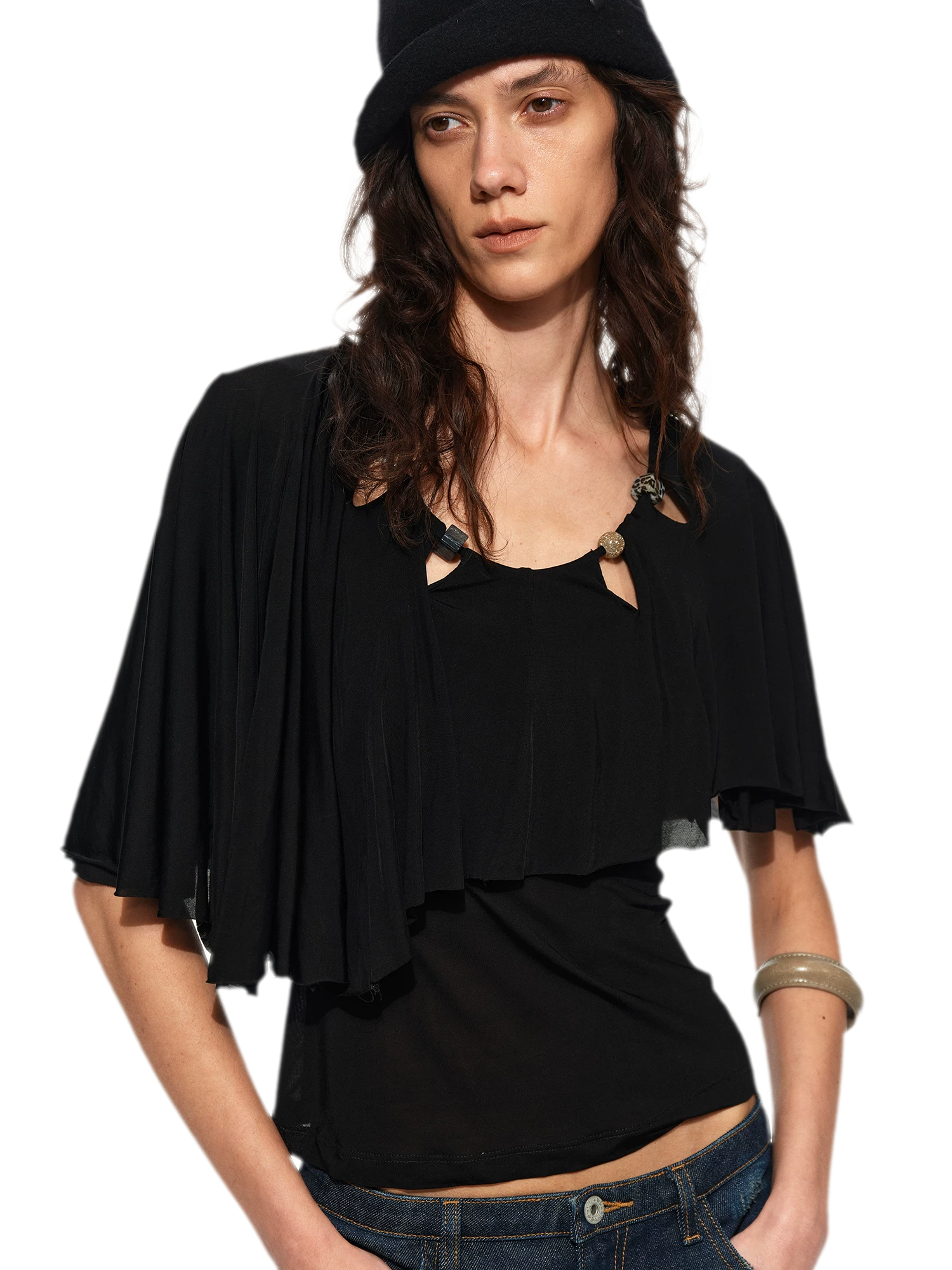 Cape Beaded Layered Tee