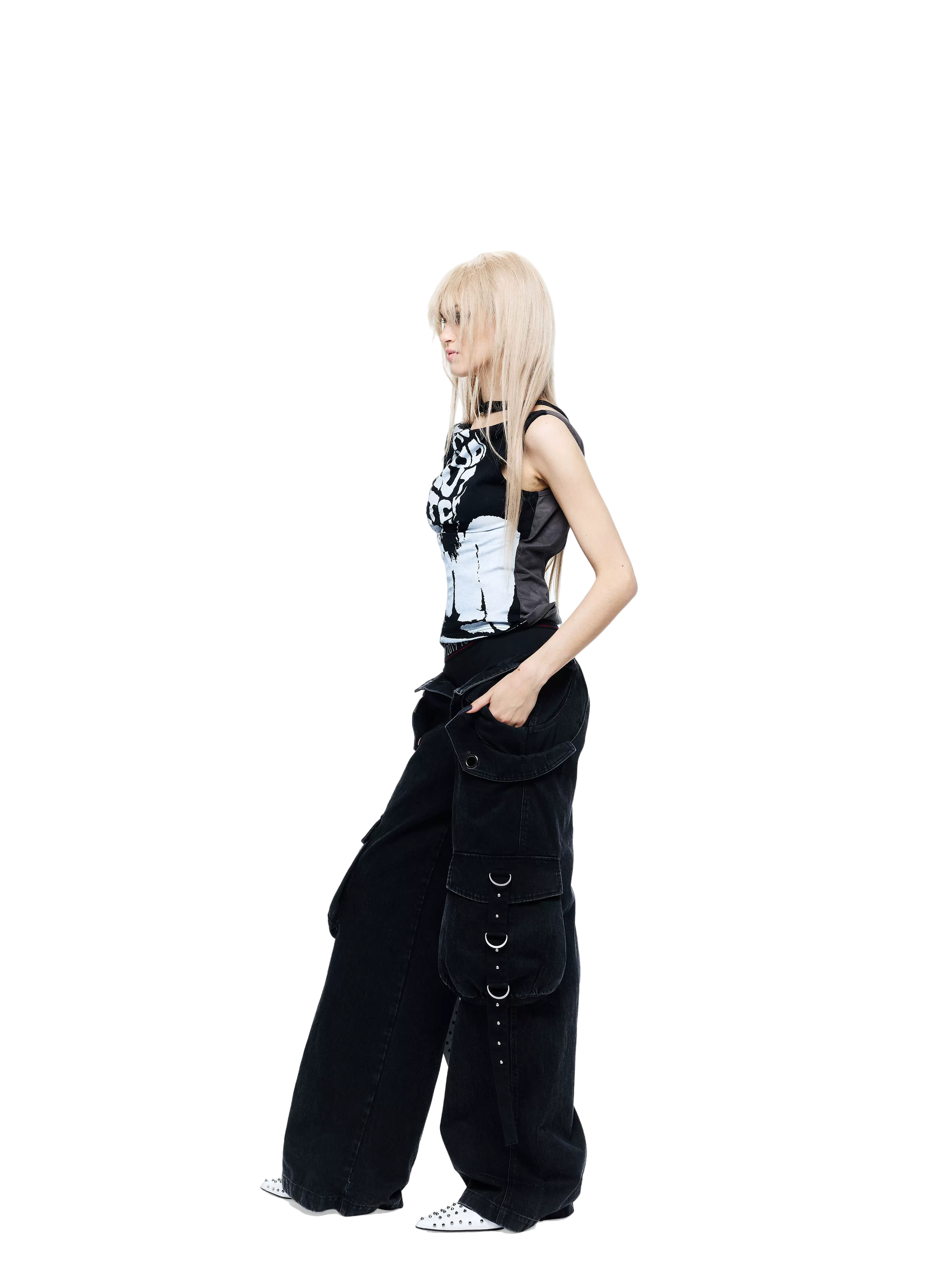 Punk Grunge Reversible Halter Vest