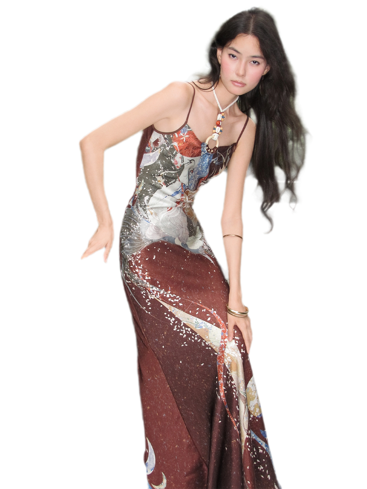 Illustrated Halter Mermaid Dress