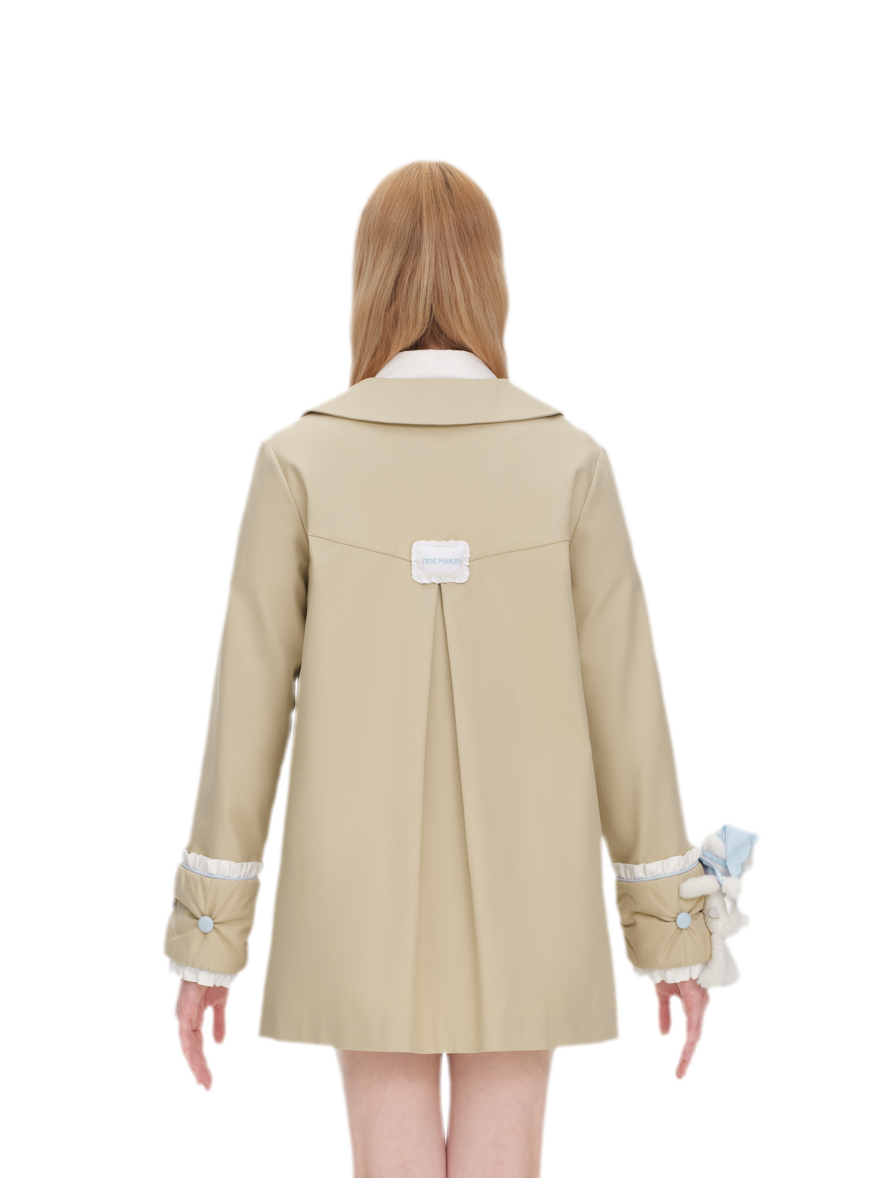 Textured Cotton Double-Breasted Trench Dress