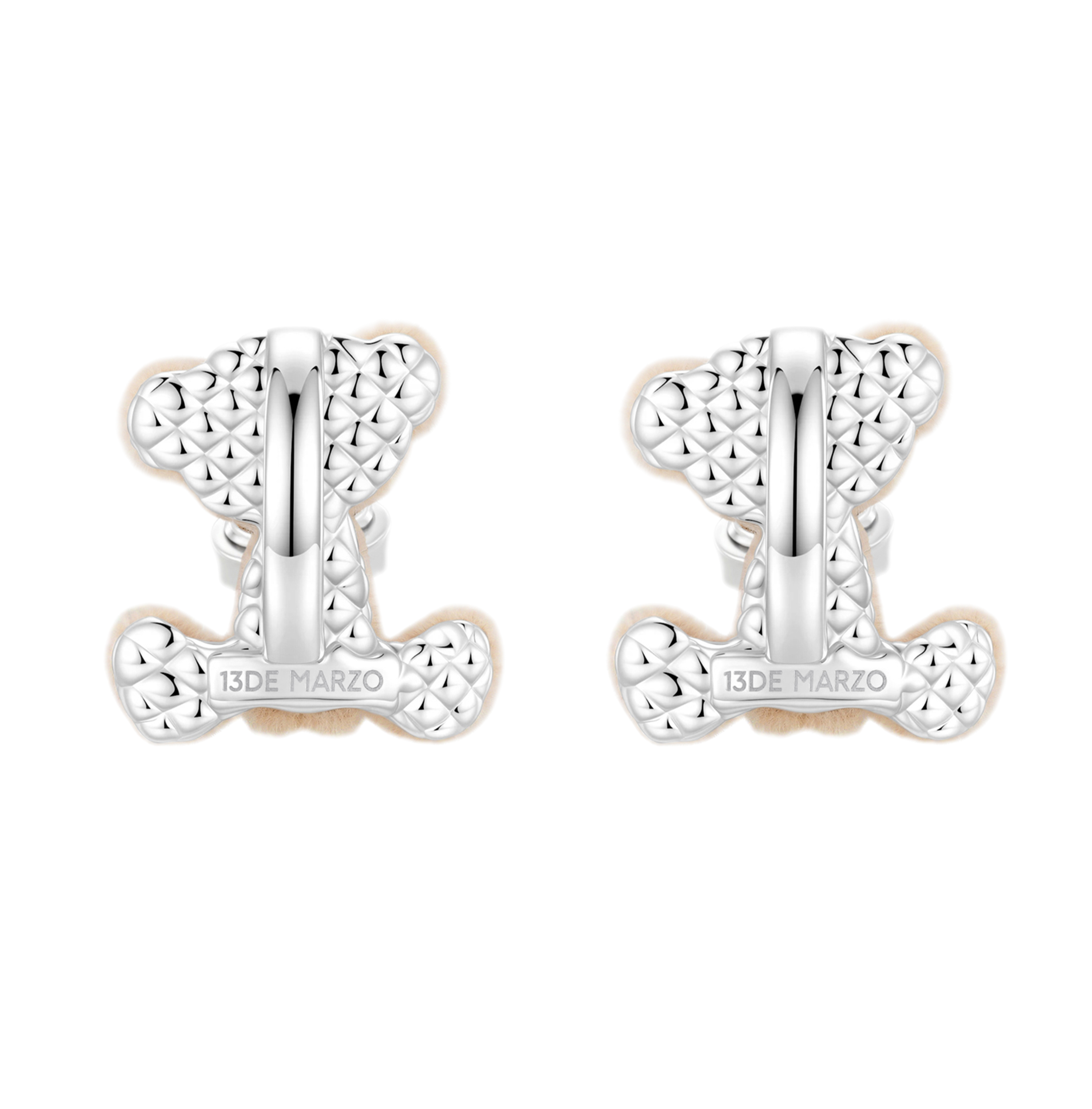 Sitting Bear Silver Earrings