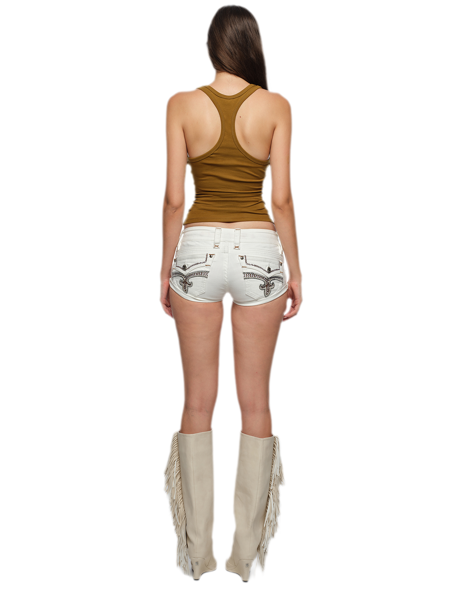 Embroidered Slim Shorts