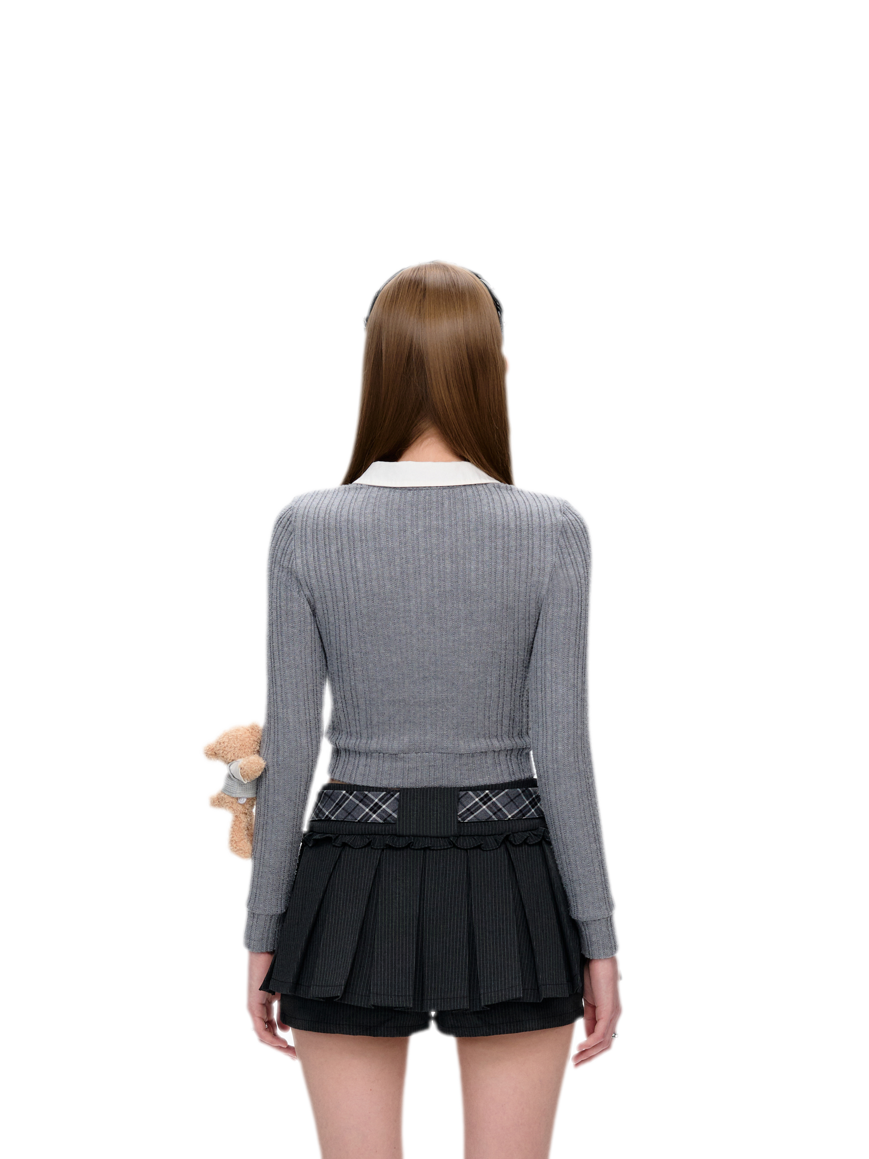 Faux Layered V-neck Sweater