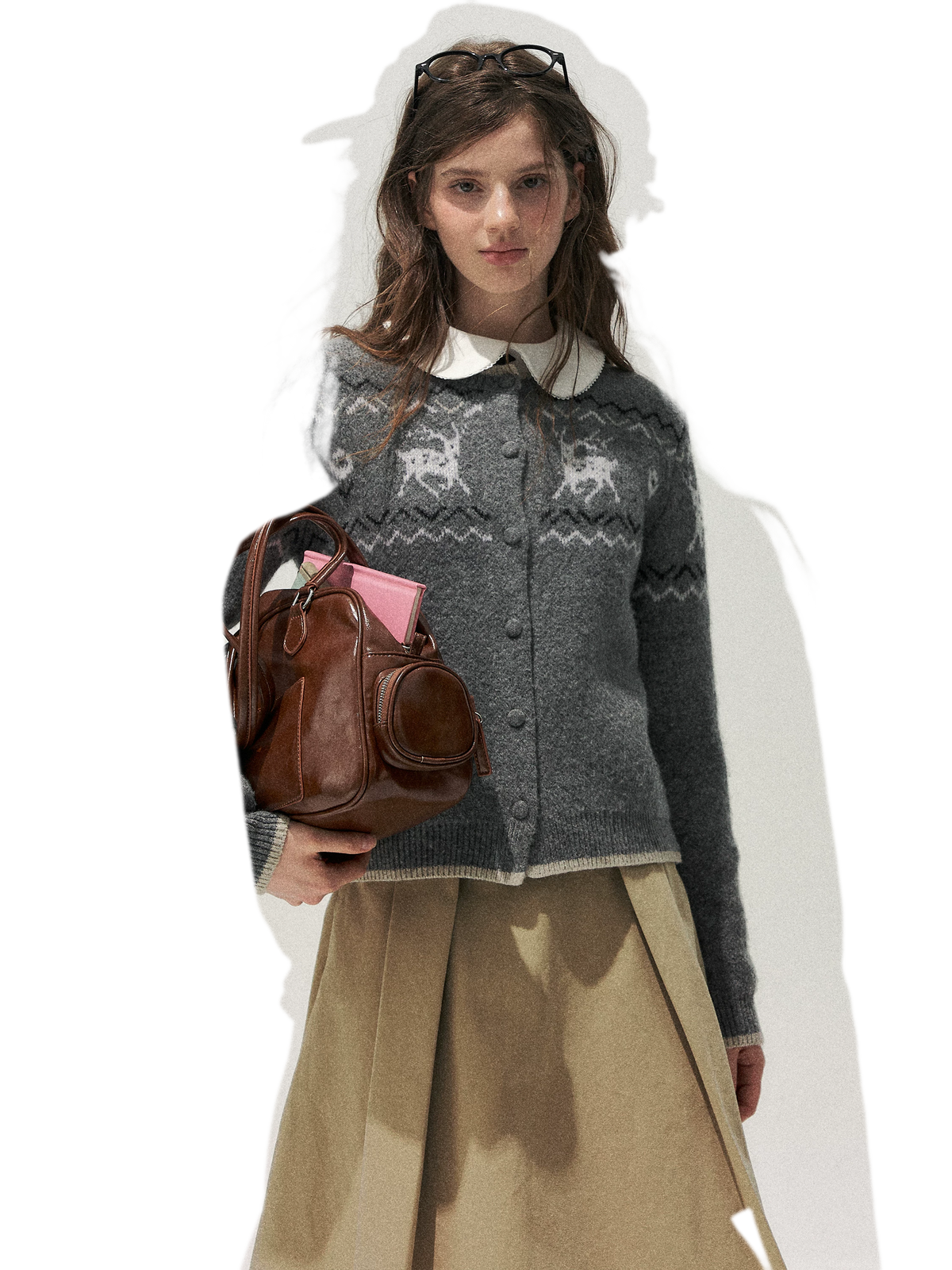 Fair Isle Cropped Cardigan