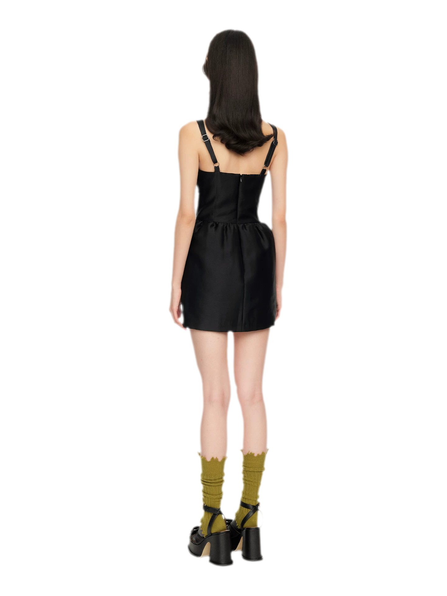 Elegant Wide Strap Bow Long Dress