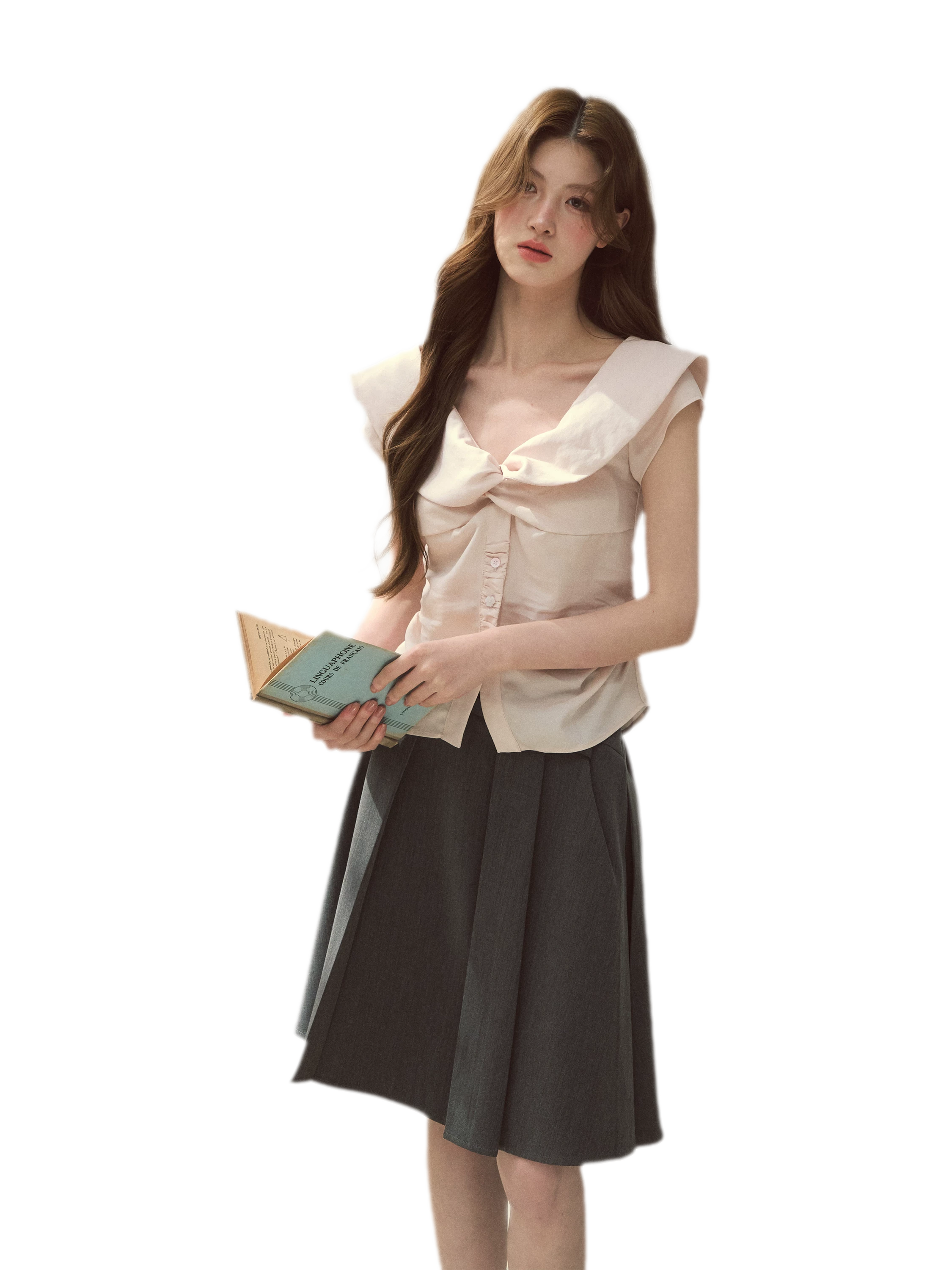 Lyocell V-Neck Blouse