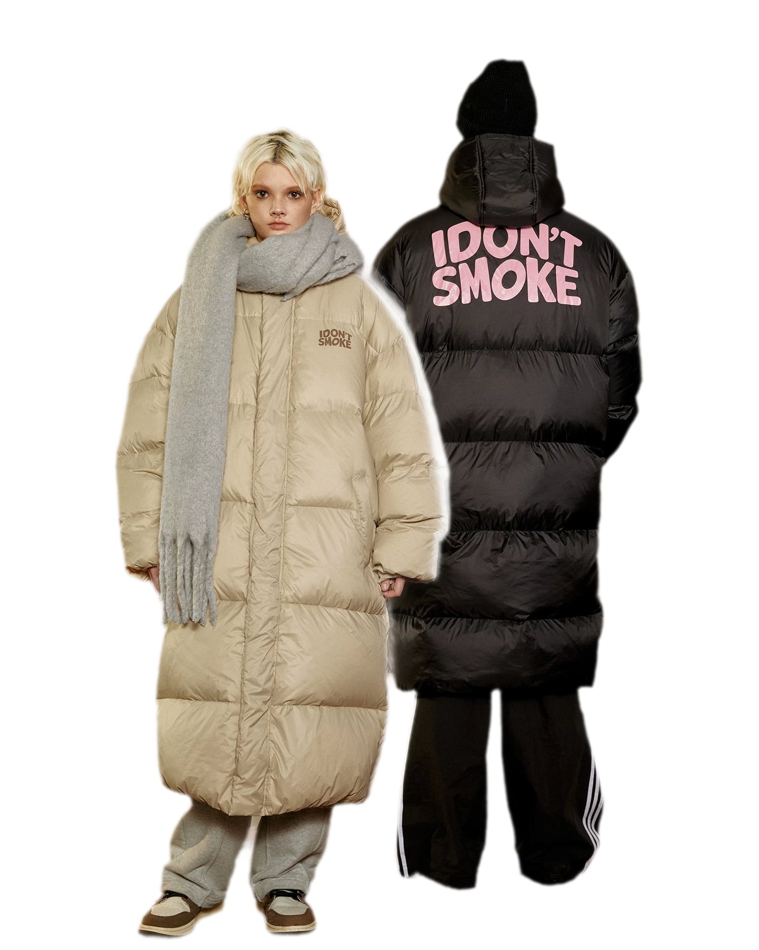 Long Hooded Duck Down Jacket