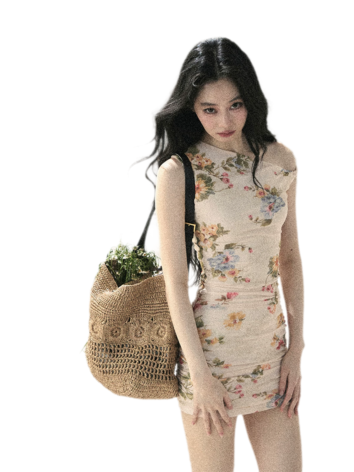 French Floral Mesh Dress