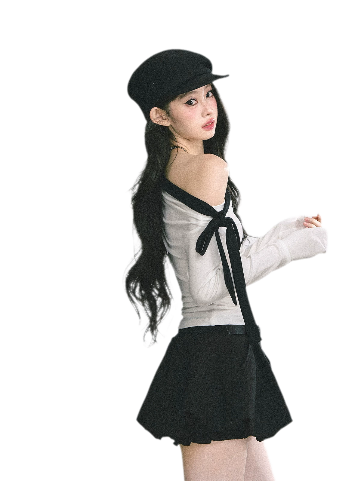 Asymmetrisches gerafftes Crop-T-Shirt