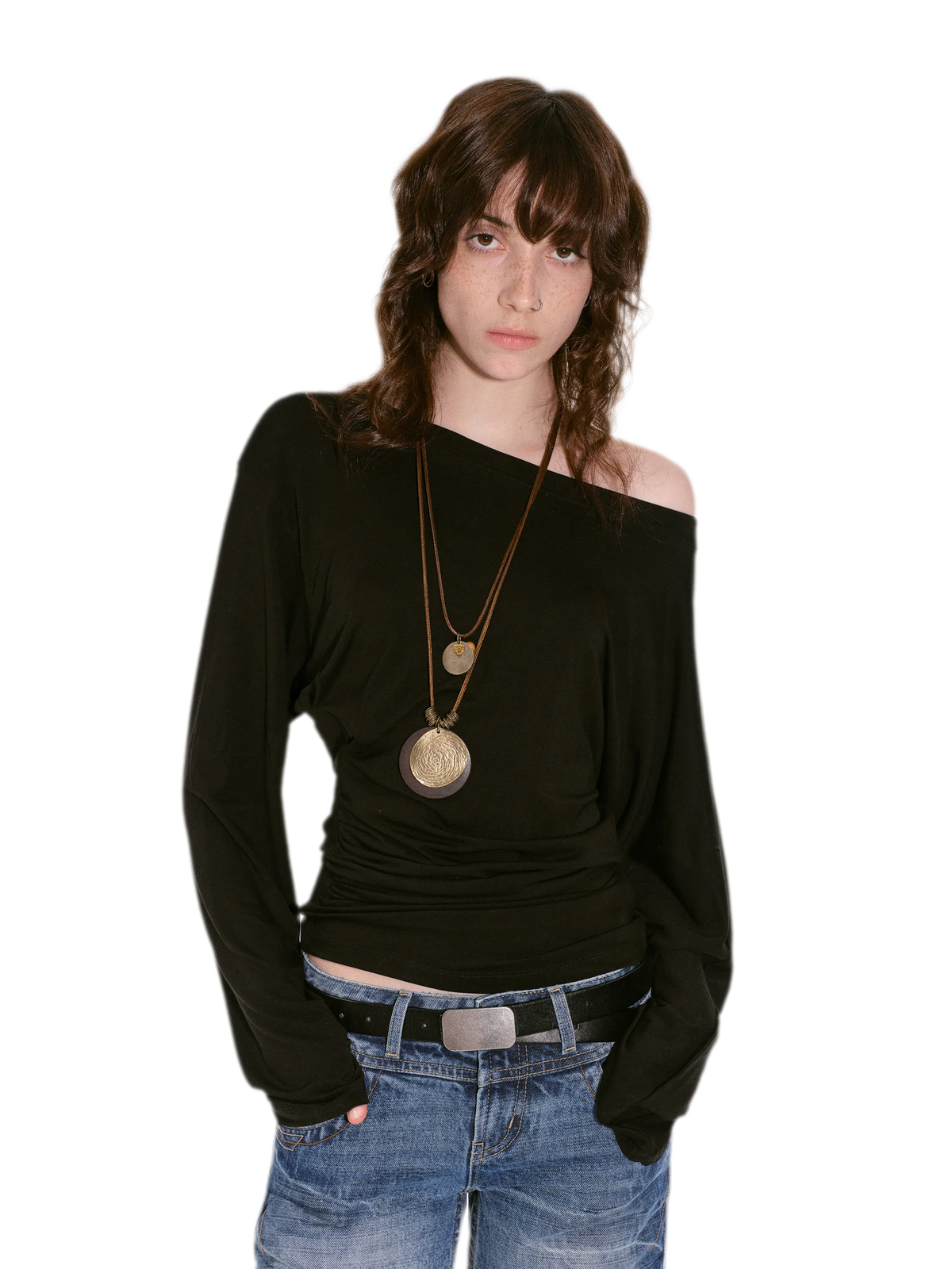 Lyocell Off-Shoulder Cropped Top